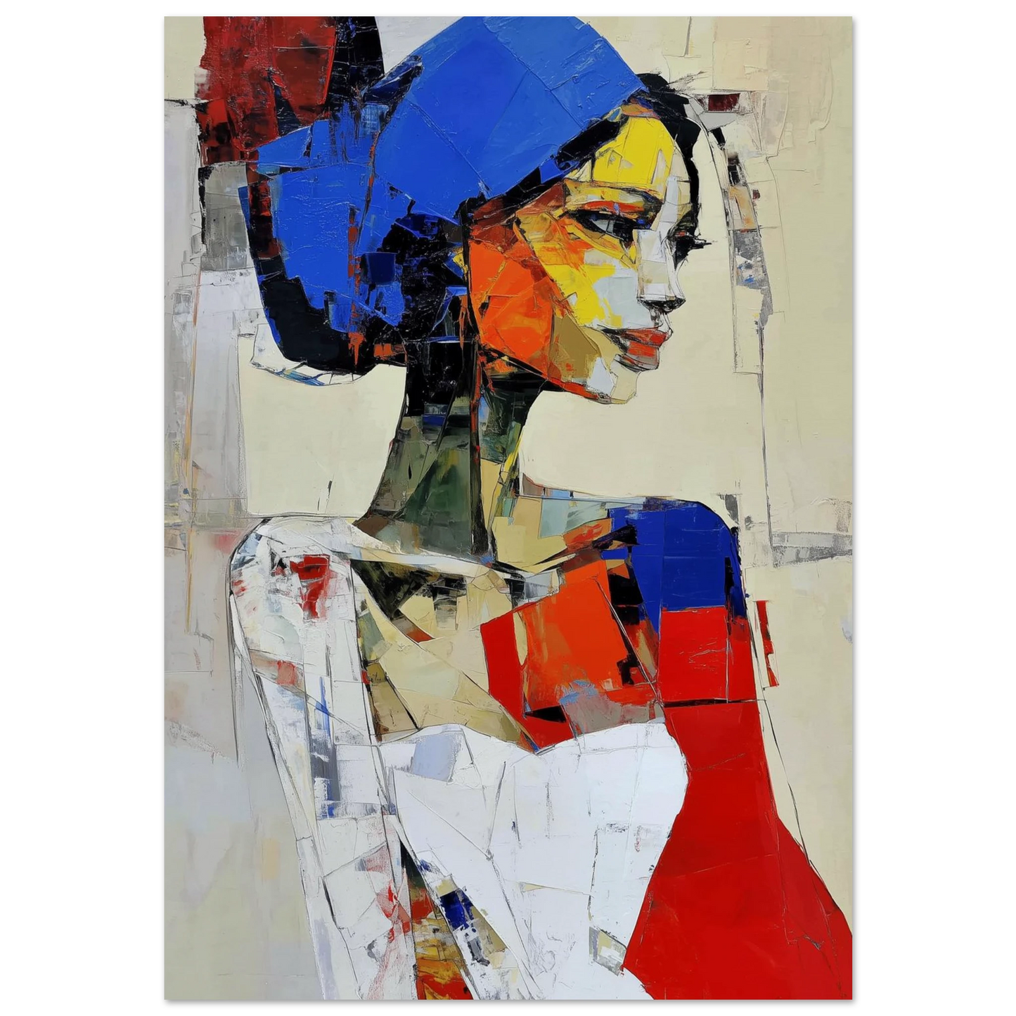 Facettes d'Azur et Carmin — affiche d'art — art mural STNCL