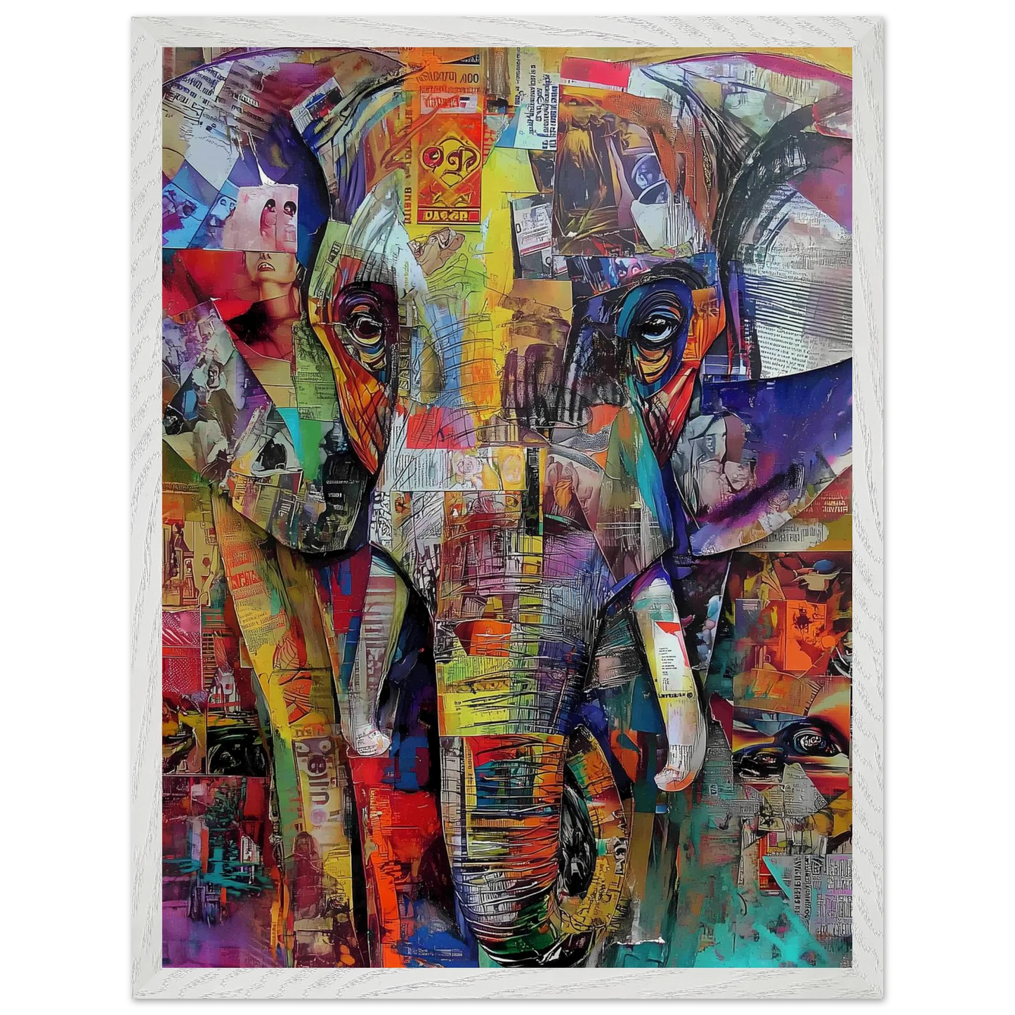 Éléphant de Papier — tableau encadré bois — vue 8 — art mural STNCL