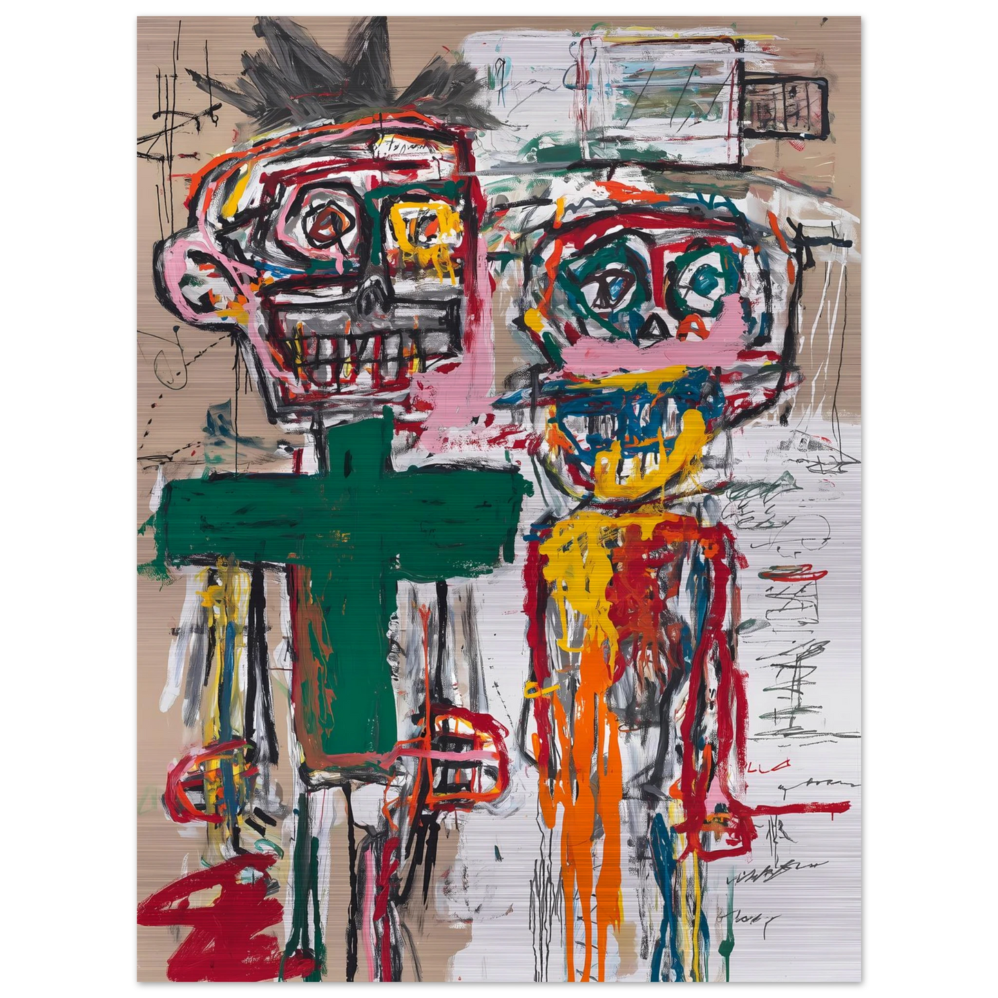 Deux Totems — tableau aluminium — vue 2 — art mural STNCL