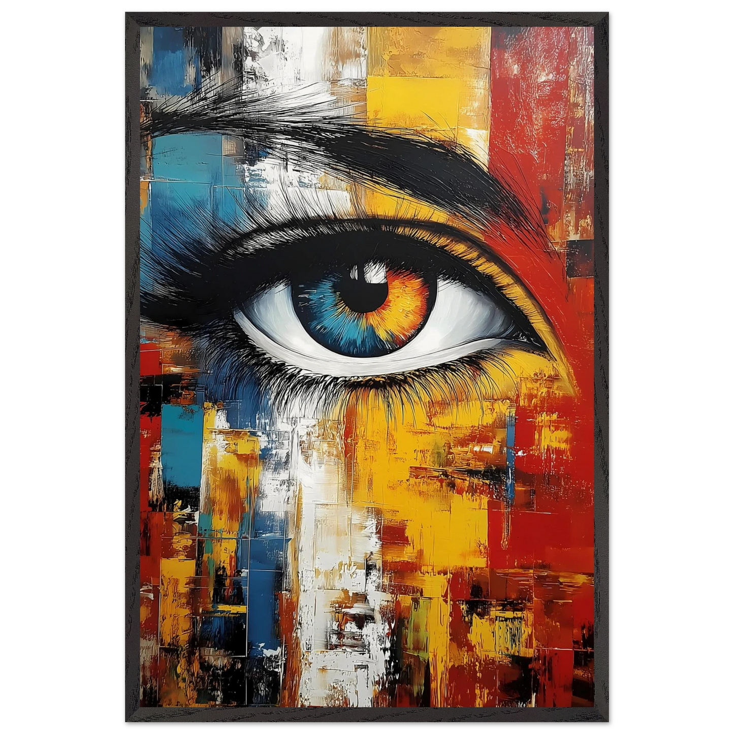 L'Œil Hétérochrome — tableau encadre bois — vue 2 — art mural STNCL