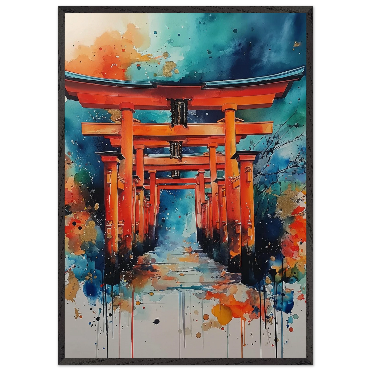 Portiques Sacrés de Kyoto — tableau encadré bois — art mural STNCL
