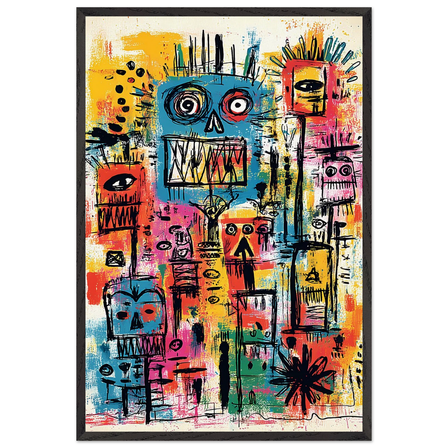 Totem des Esprits — tableau encadre bois — vue 2 — art mural STNCL