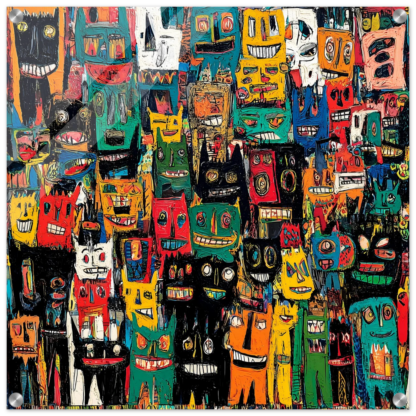 Assemblée de Masques — tableau plexiglas — art mural STNCL
