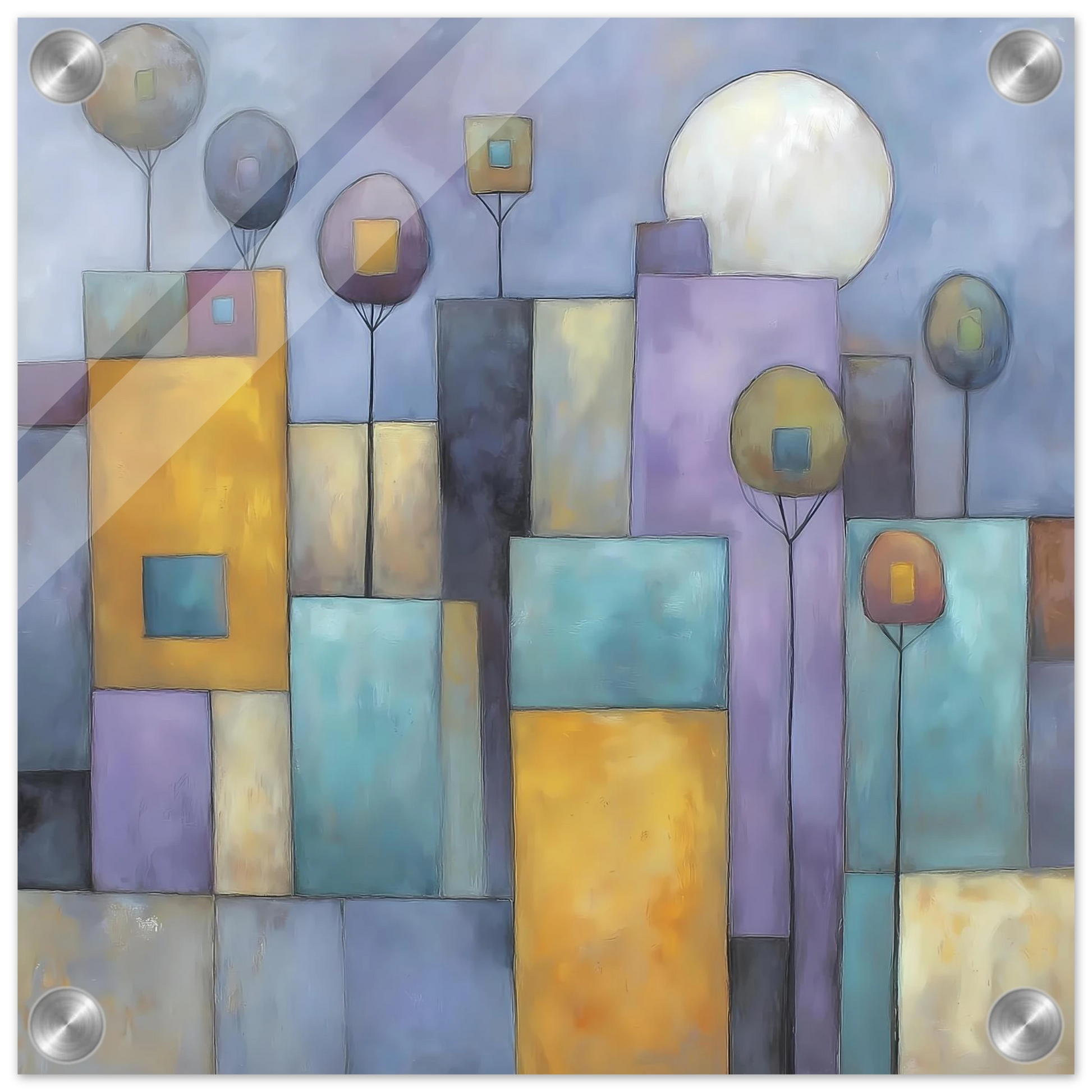 Ville sous la Lune — tableau plexiglas — vue 3 — art mural STNCL