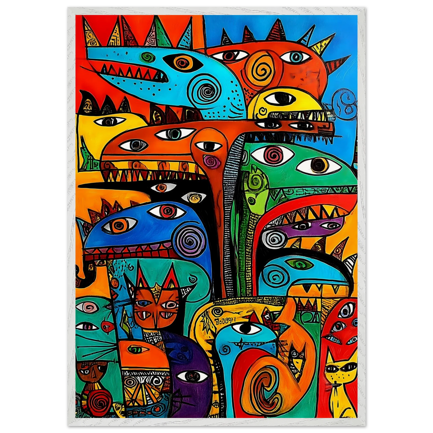 La Tribu — tableau encadré bois — vue 5 — art mural STNCL
