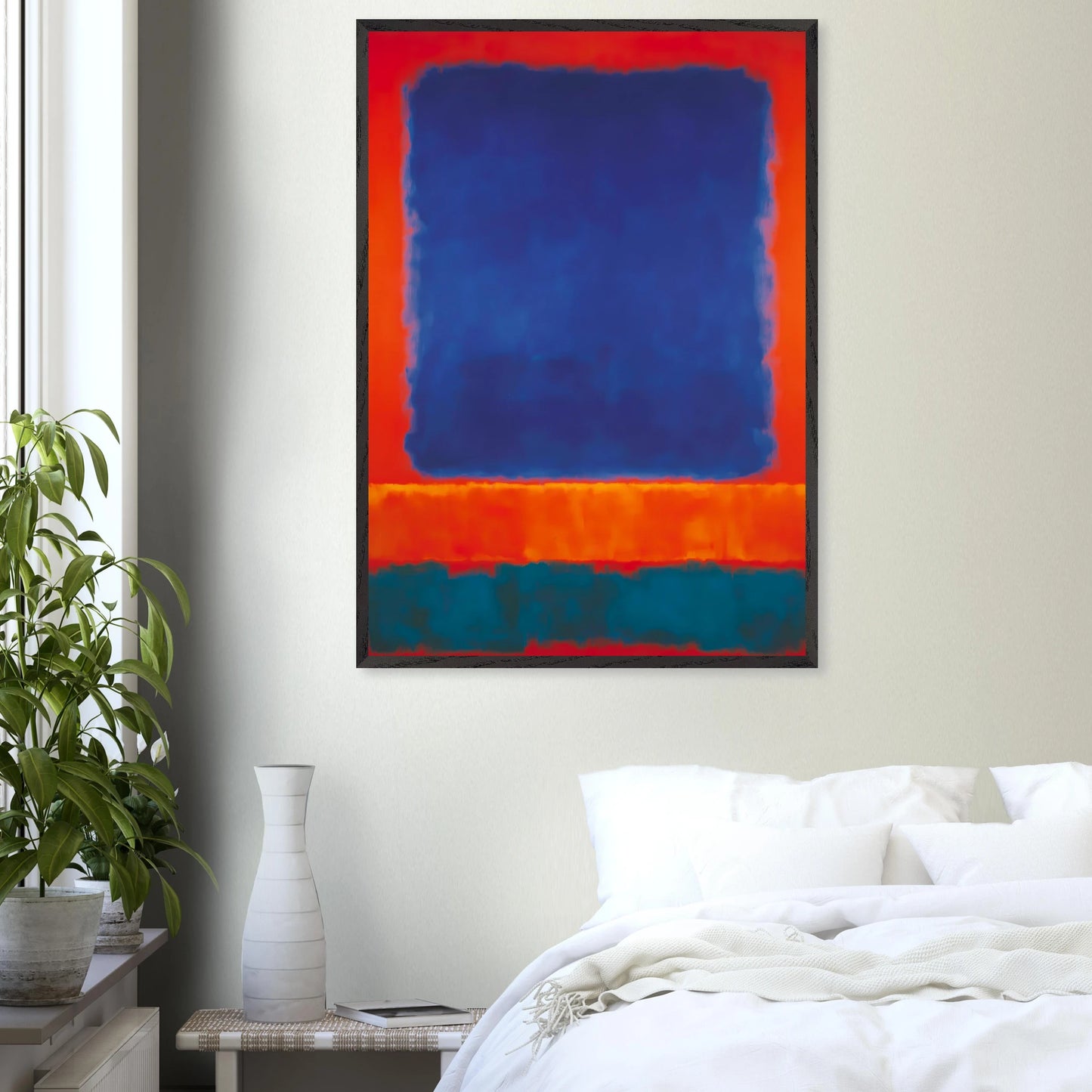Bleu en Apesanteur — tableau encadré bois — vue 17 — art mural STNCL