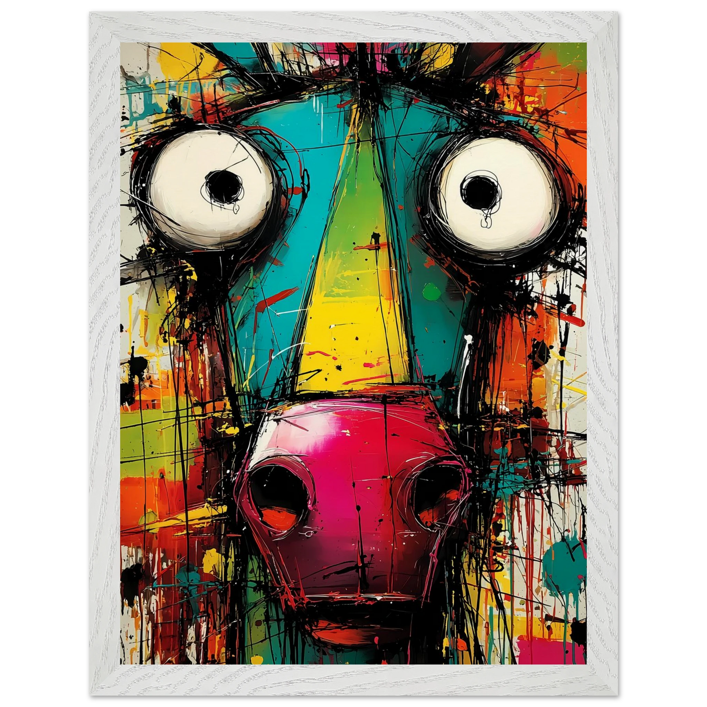 La Bête Étonnée — tableau encadré bois — vue 9 — art mural STNCL