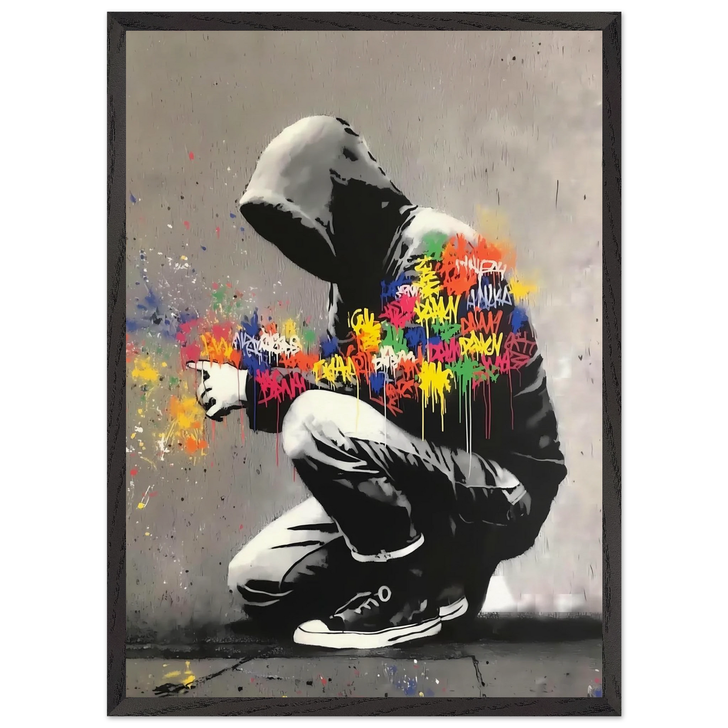 Le Graffeur — tableau encadre bois — vue 10 — art mural STNCL