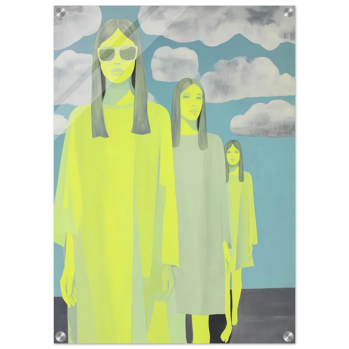 Les Trois Silhouettes — tableau plexiglas — vue 2 — art mural STNCL