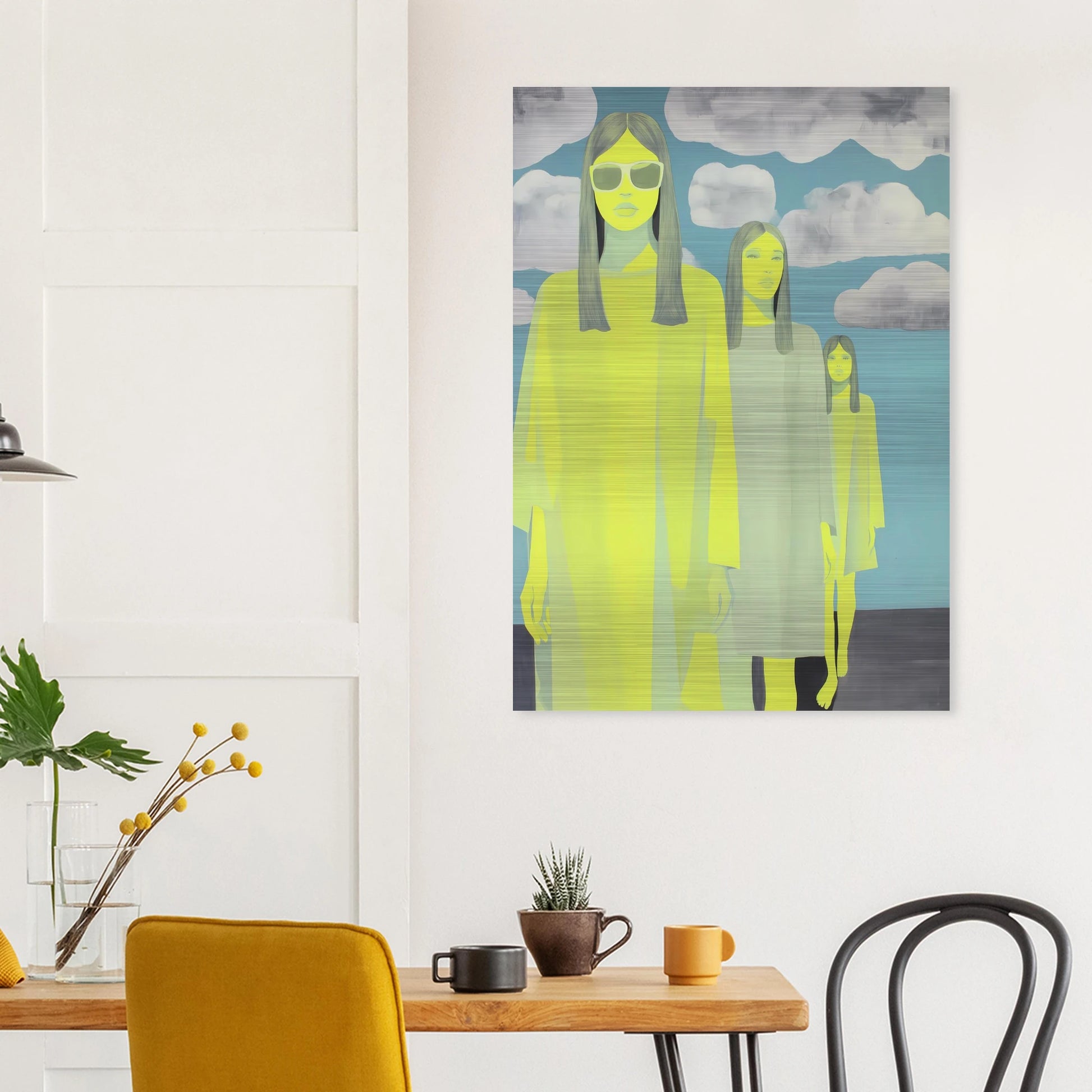 Les Trois Silhouettes — tableau aluminium — vue 8 — art mural STNCL