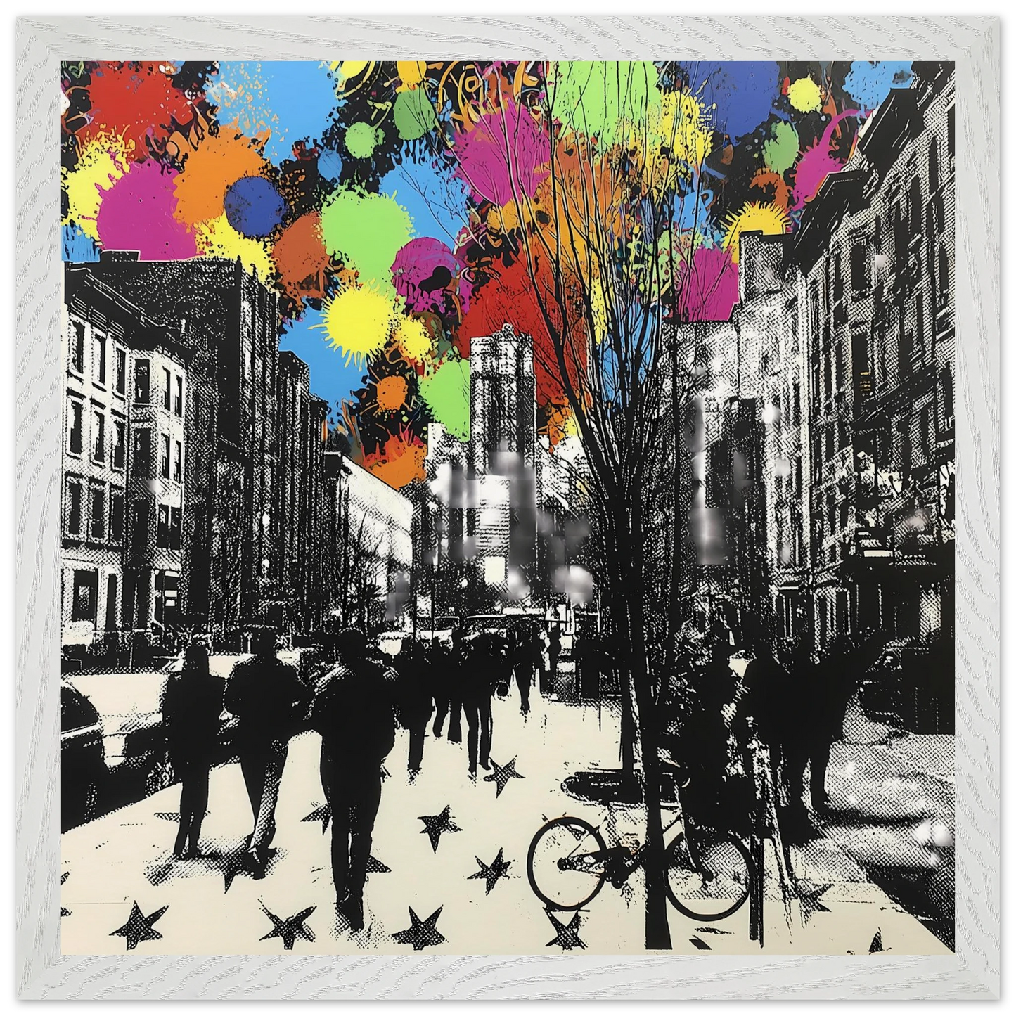 Rue en Éclats — tableau encadre bois — vue 9 — art mural STNCL