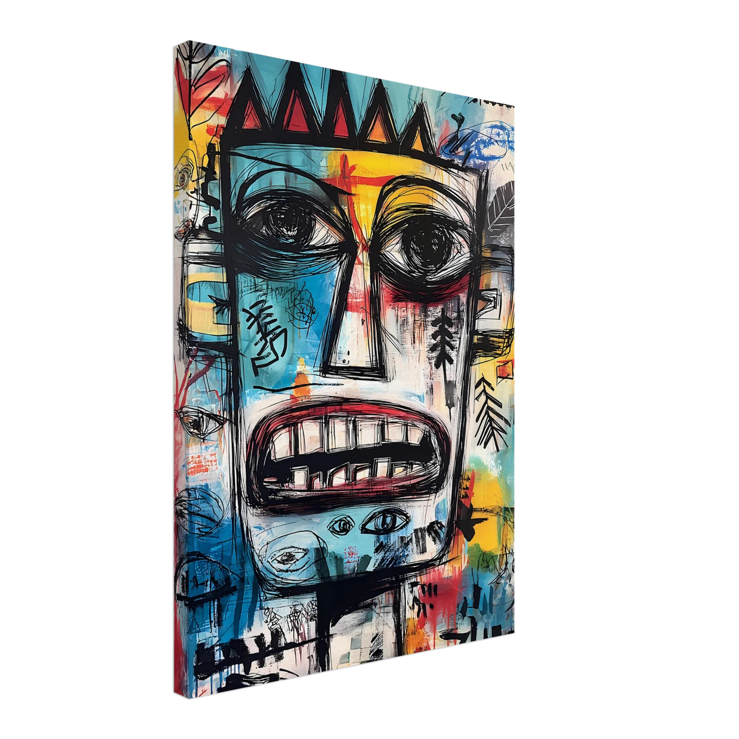 Roi Primitif — tableau sur toile — vue 3 — art mural STNCL