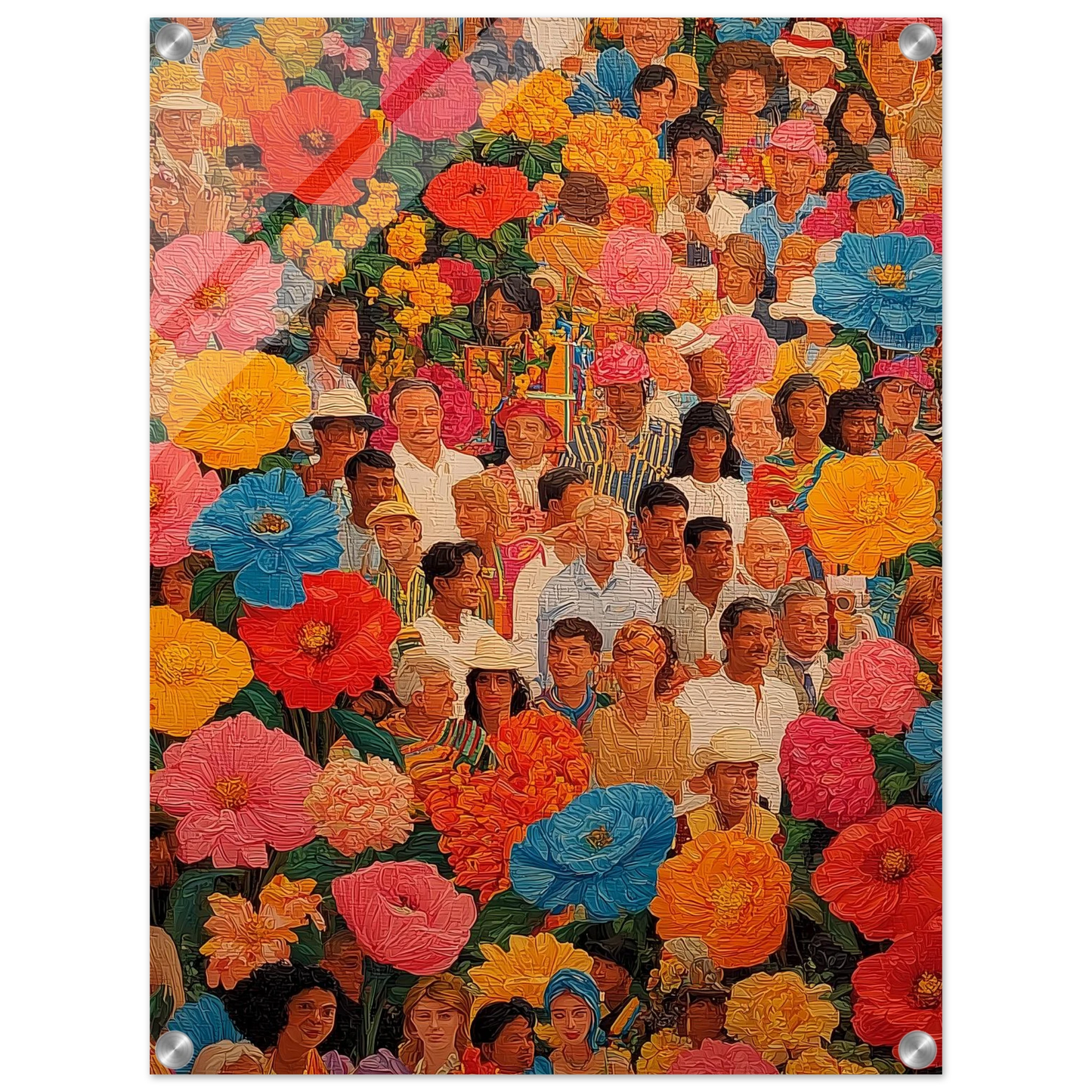 Jardin des Visages — tableau plexiglas — vue 4 — art mural STNCL