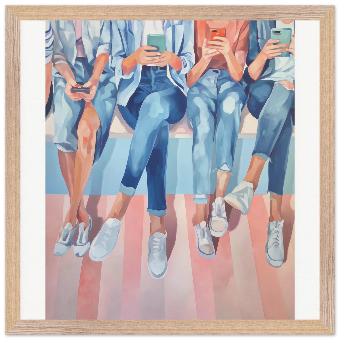 Génération Connectée — tableau encadré bois — vue 4 — art mural STNCL