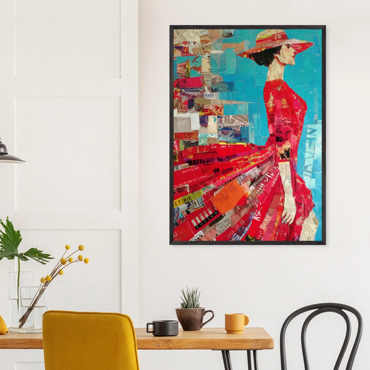 La Robe Rouge — tableau encadré bois — vue 18 — art mural STNCL