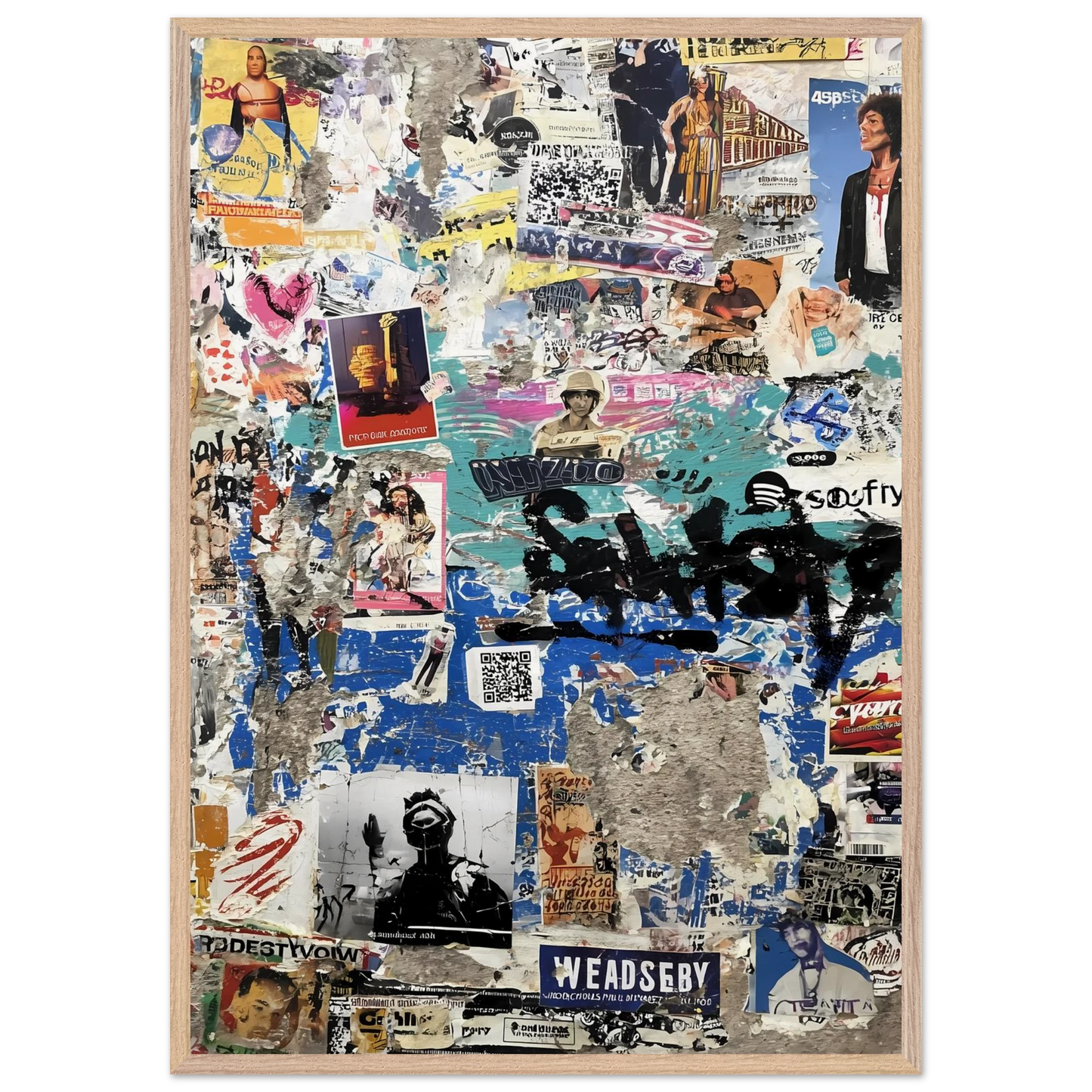 Le Mur Affiché — tableau encadré bois — vue 6 — art mural STNCL