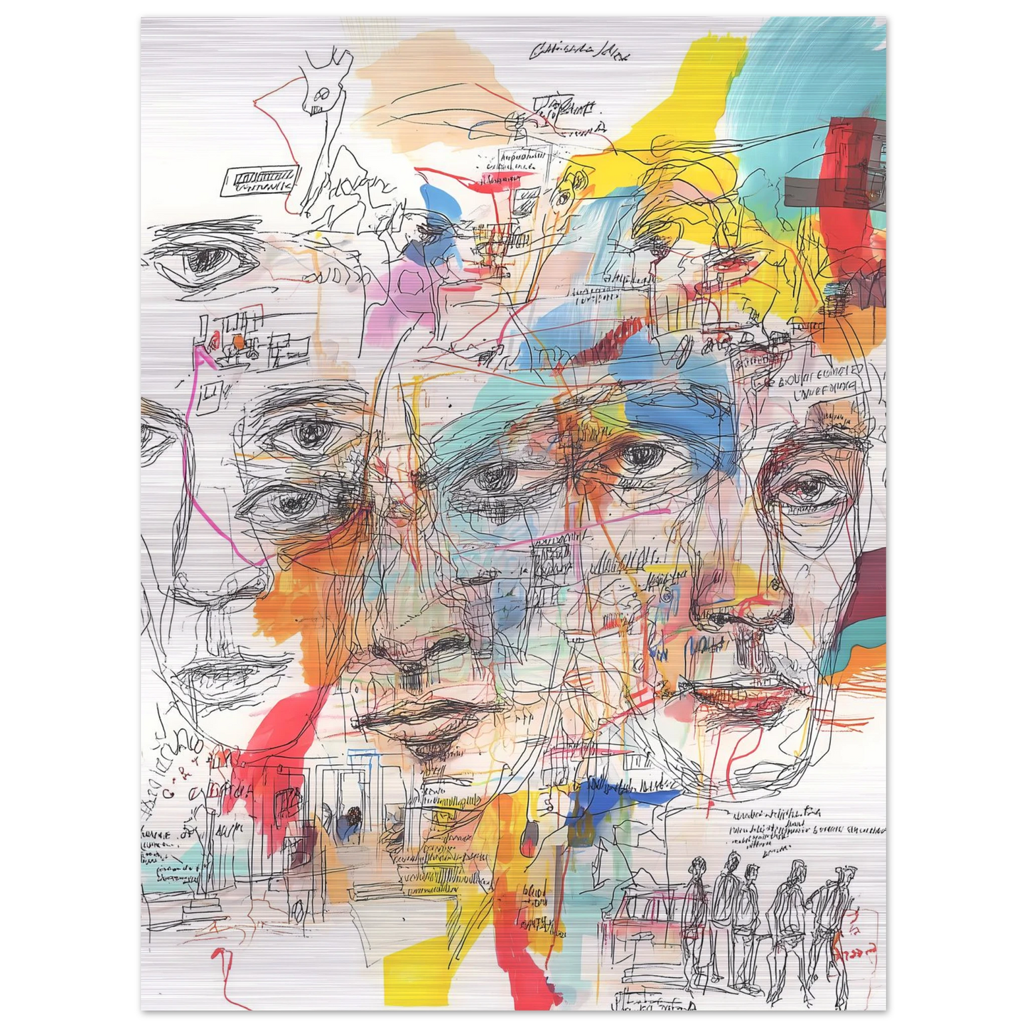 Carnet de Visages — tableau aluminium — vue 2 — art mural STNCL