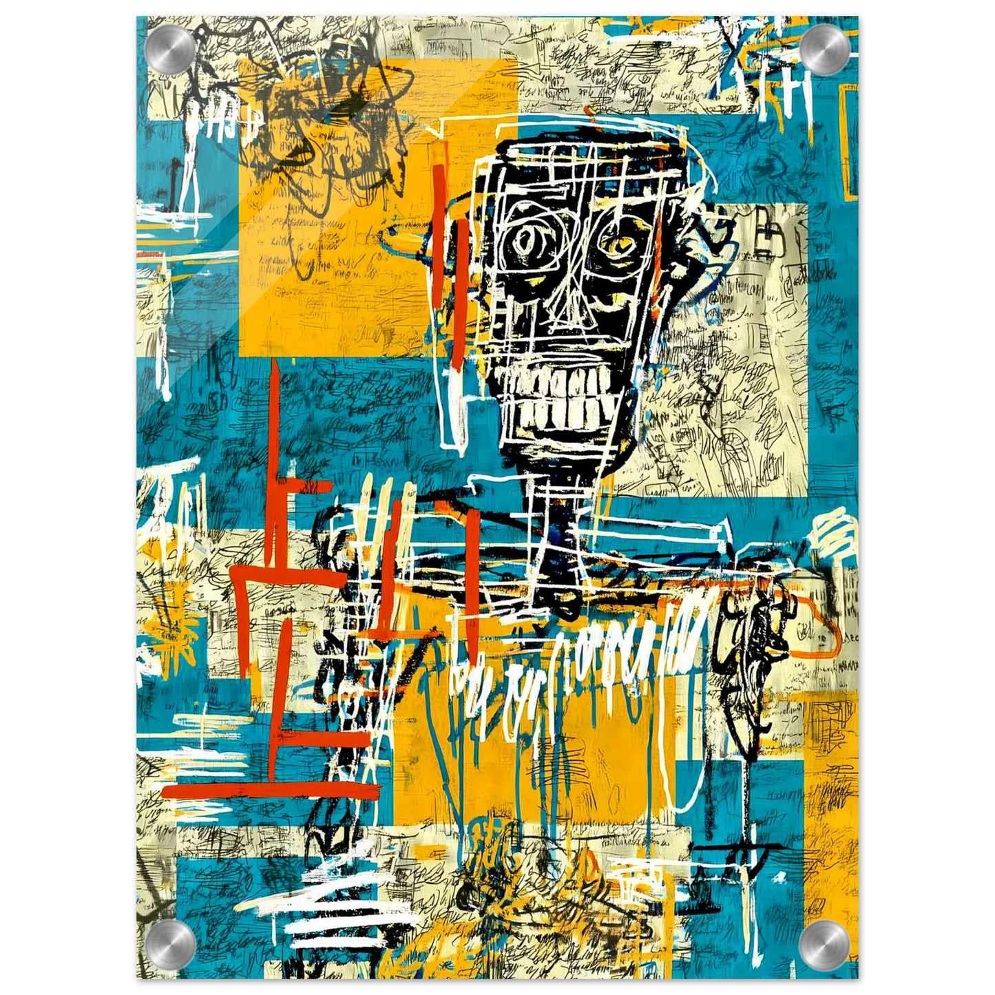 Visage Griffé — tableau plexiglas — vue 3 — art mural STNCL