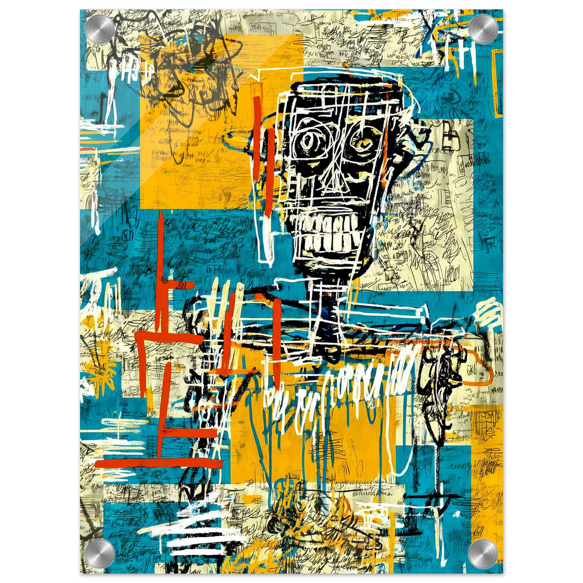 Visage Griffé — tableau plexiglas — vue 3 — art mural STNCL