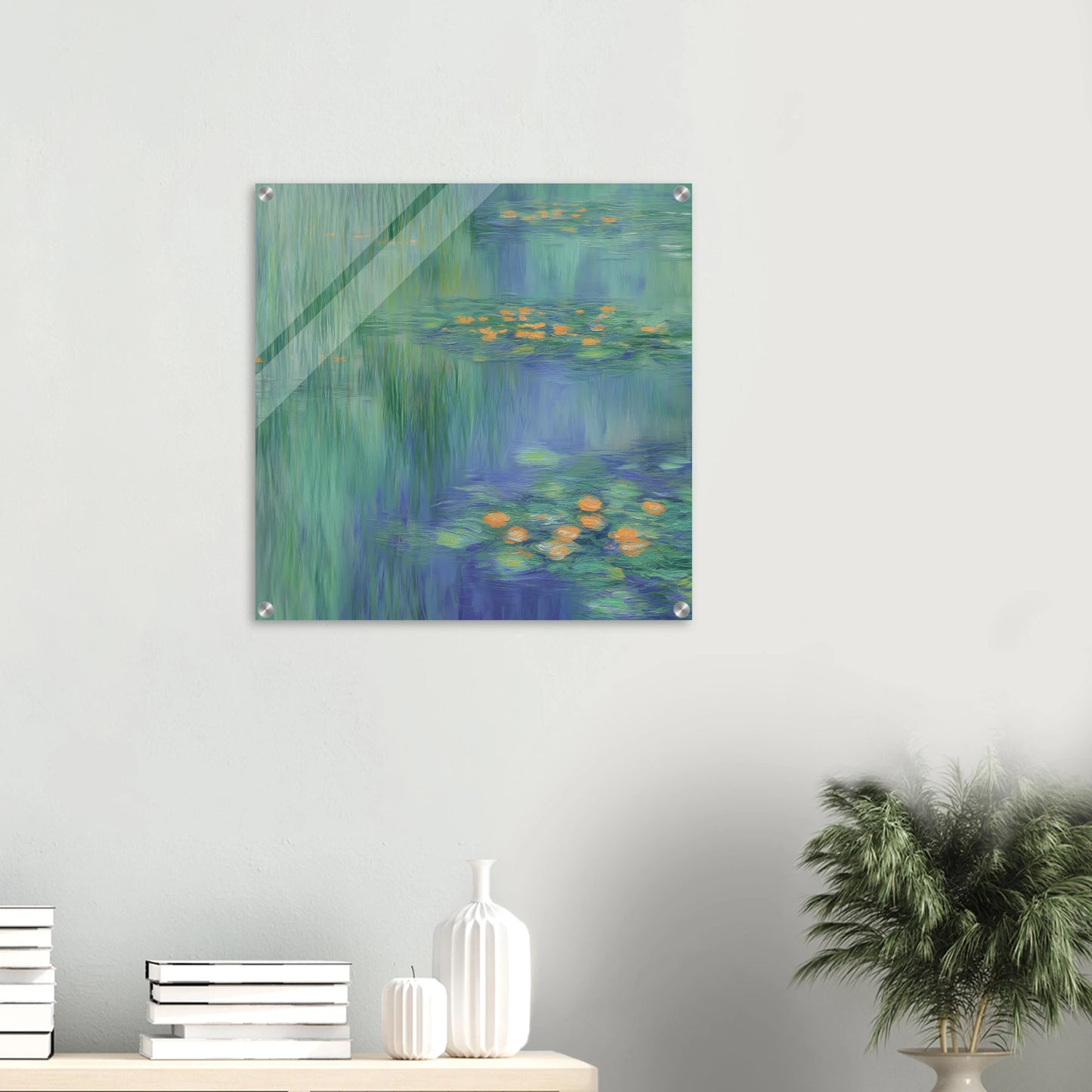 Reflets de Nénuphars — tableau plexiglas — vue 5 — art mural STNCL