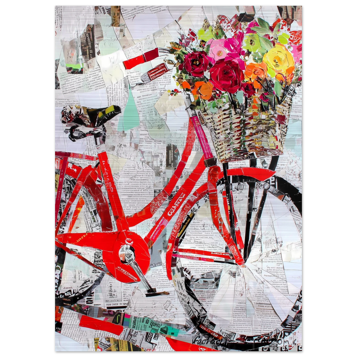 Le Vélo Fleuri — tableau aluminium — vue 4 — art mural STNCL