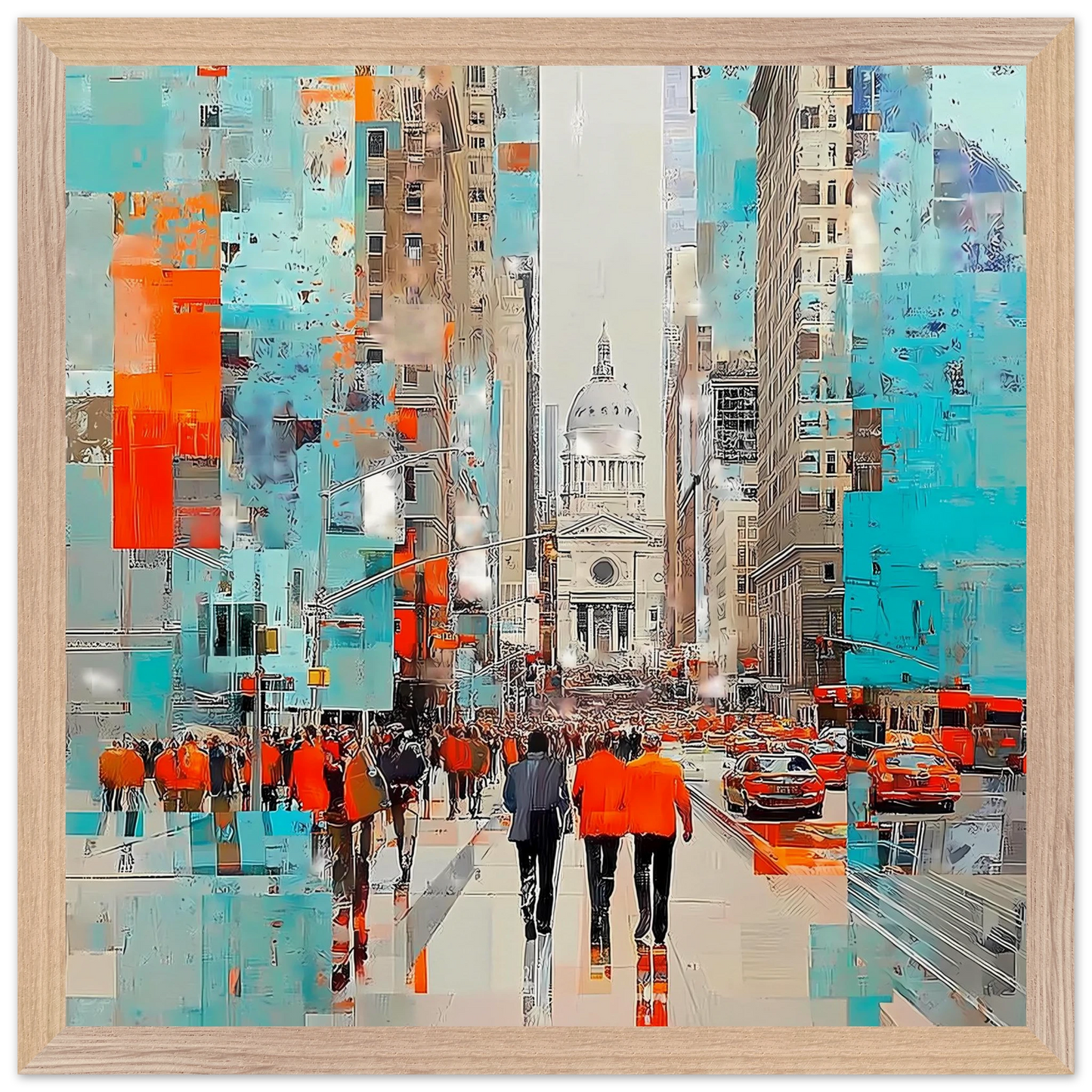 Avenue Cathédrale — tableau encadré bois — vue 4 — art mural STNCL