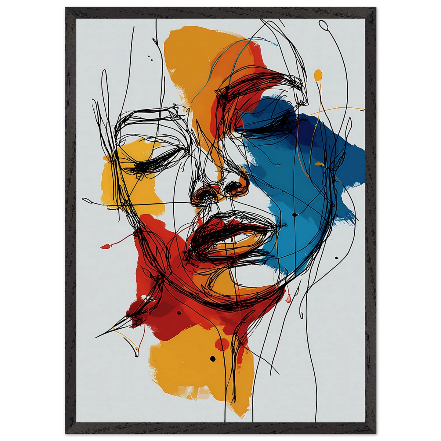 Visage en Filigrane — tableau encadré bois — vue 10 — art mural STNCL
