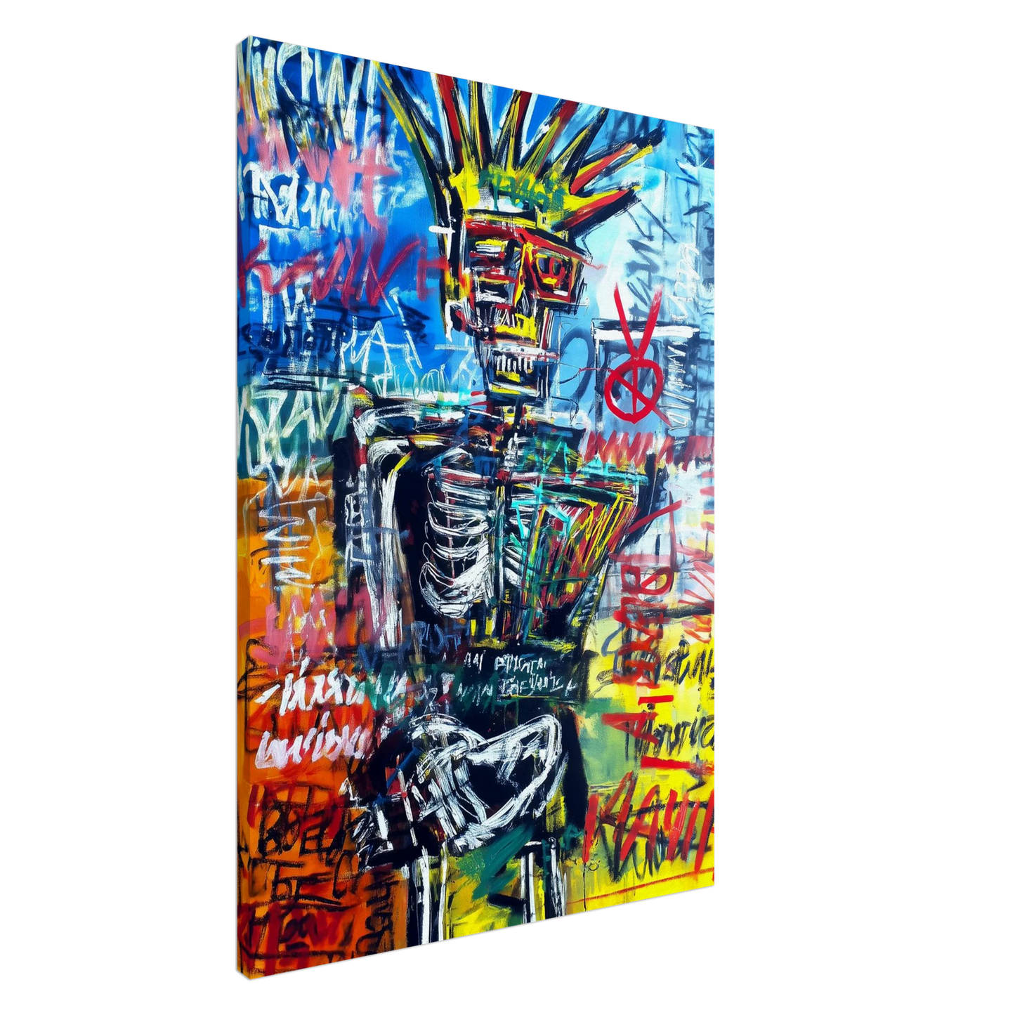 Roi Squelette Couronné — tableau sur toile — art mural STNCL