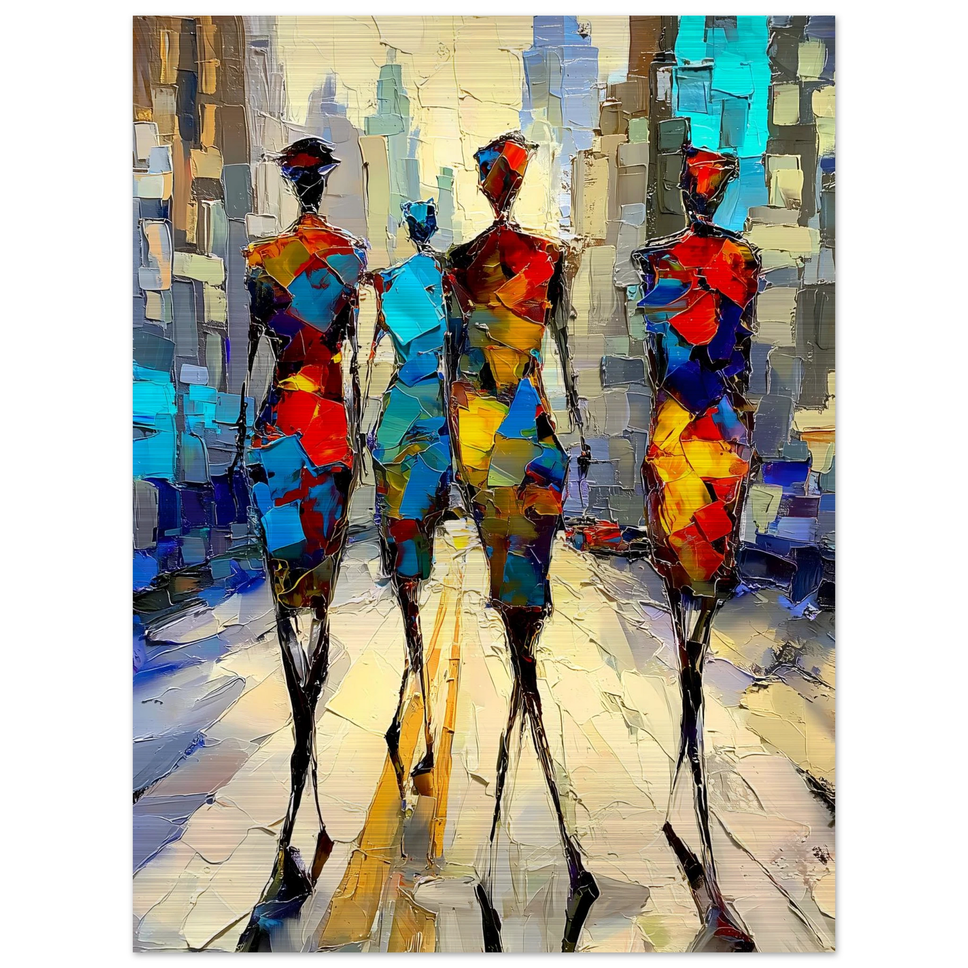 Silhouettes en Mosaïque — tableau aluminium — vue 5 — art mural STNCL