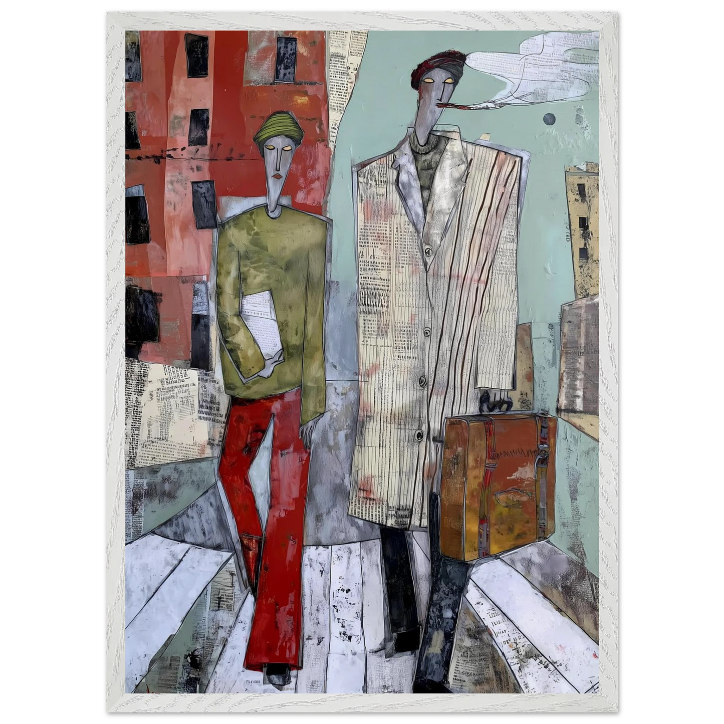 Les Voyageurs — tableau encadré bois — vue 11 — art mural STNCL