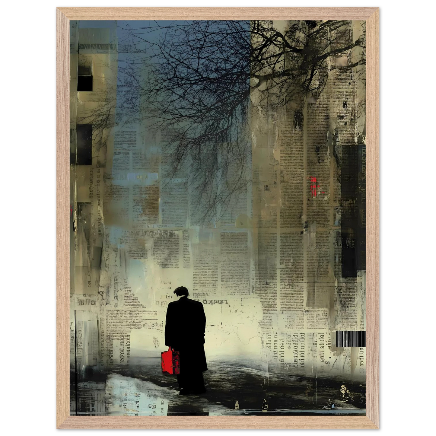 La Valise Rouge — tableau encadré bois — vue 3 — art mural STNCL