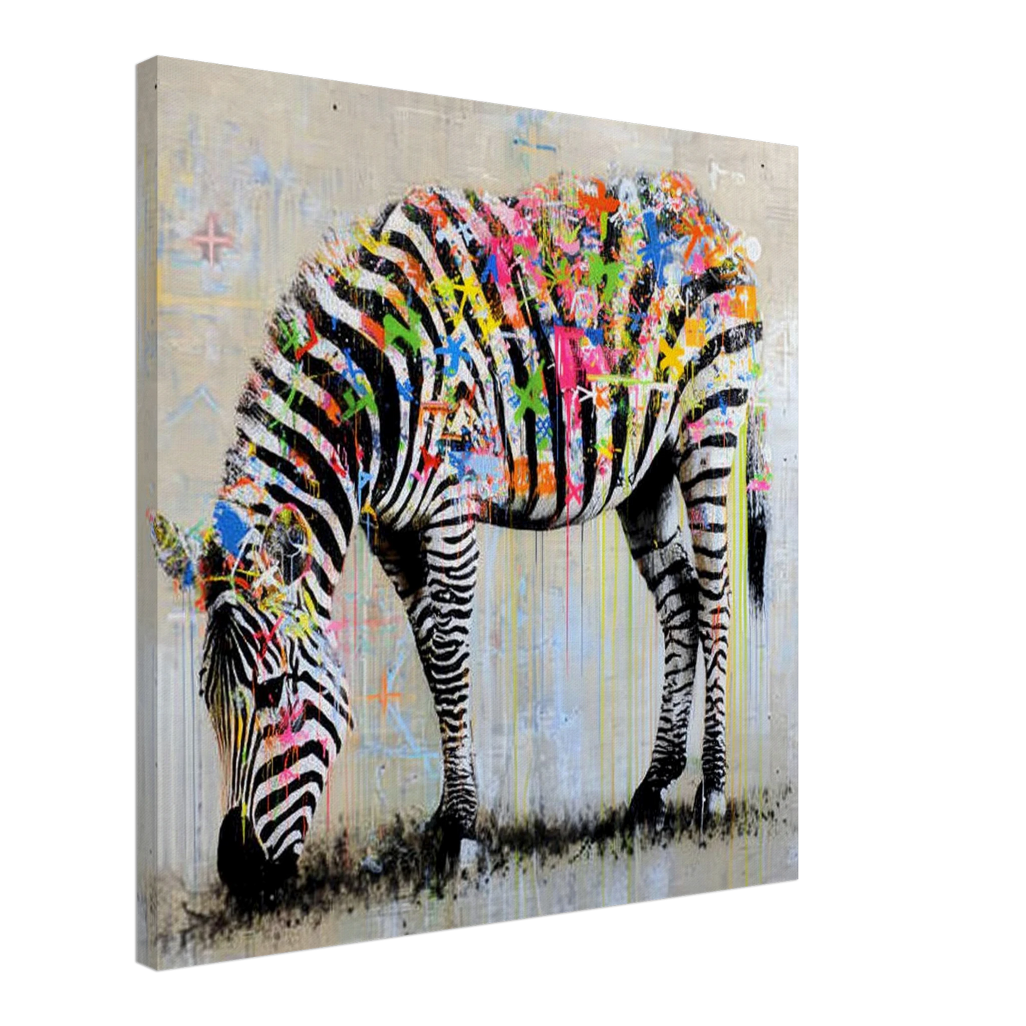 Zèbre aux Mille Couleurs — tableau sur toile — art mural STNCL