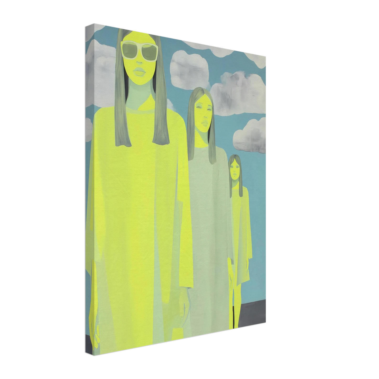 Les Trois Silhouettes — tableau sur toile — vue 5 — art mural STNCL