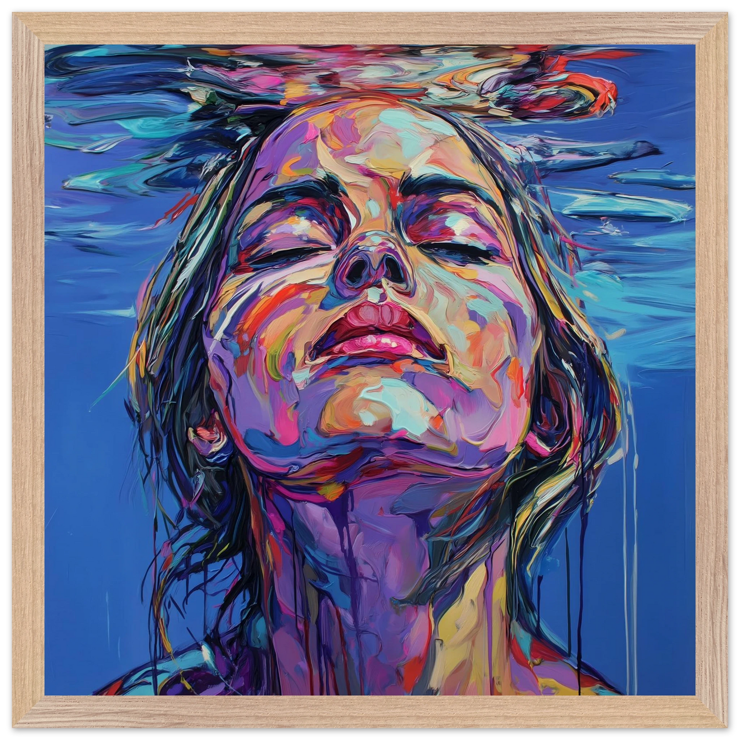 À Fleur d'Eau — tableau encadré bois — vue 4 — art mural STNCL