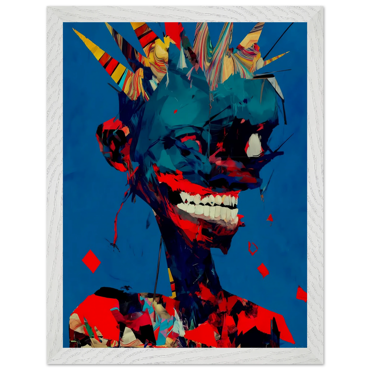 Le Rire Bleu — tableau encadré bois — vue 9 — art mural STNCL