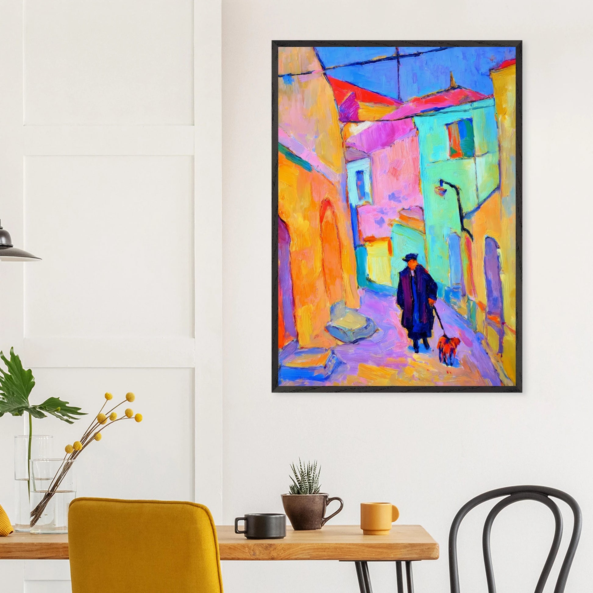 Le Promeneur en Bleu — tableau encadré bois — vue 18 — art mural STNCL