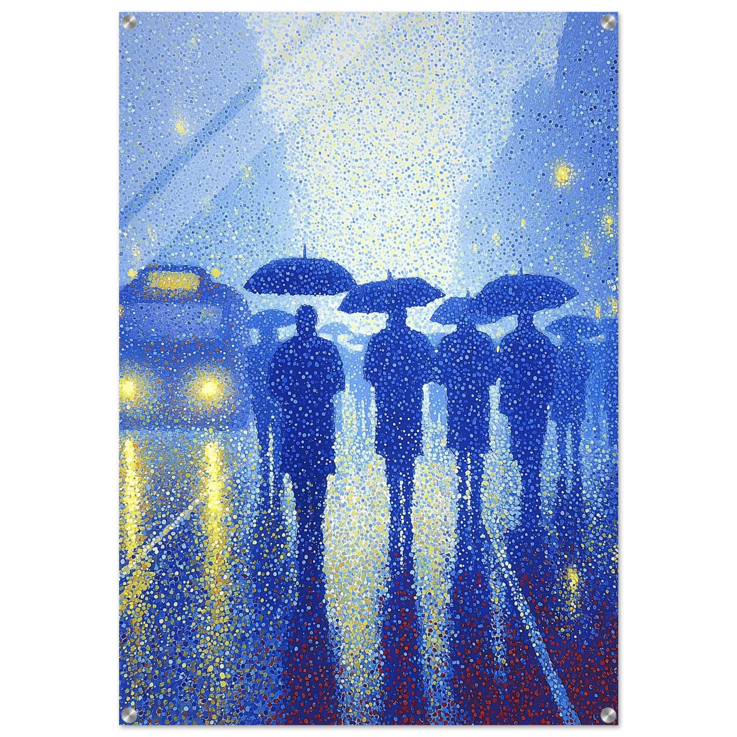 Pluie de Néon Bleu — tableau plexiglas — art mural STNCL
