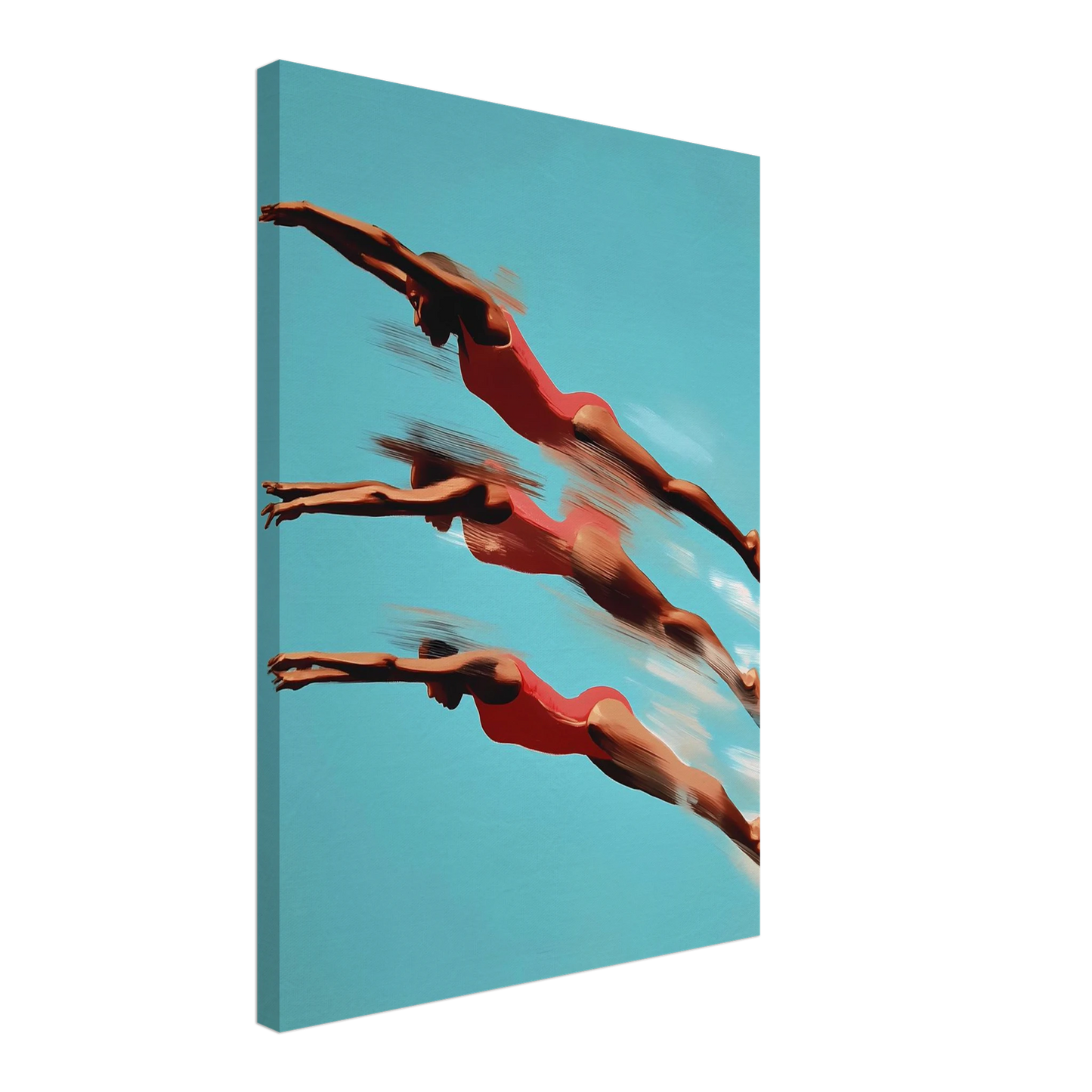 Trois Plongeuses — tableau sur toile — vue 3 — art mural STNCL
