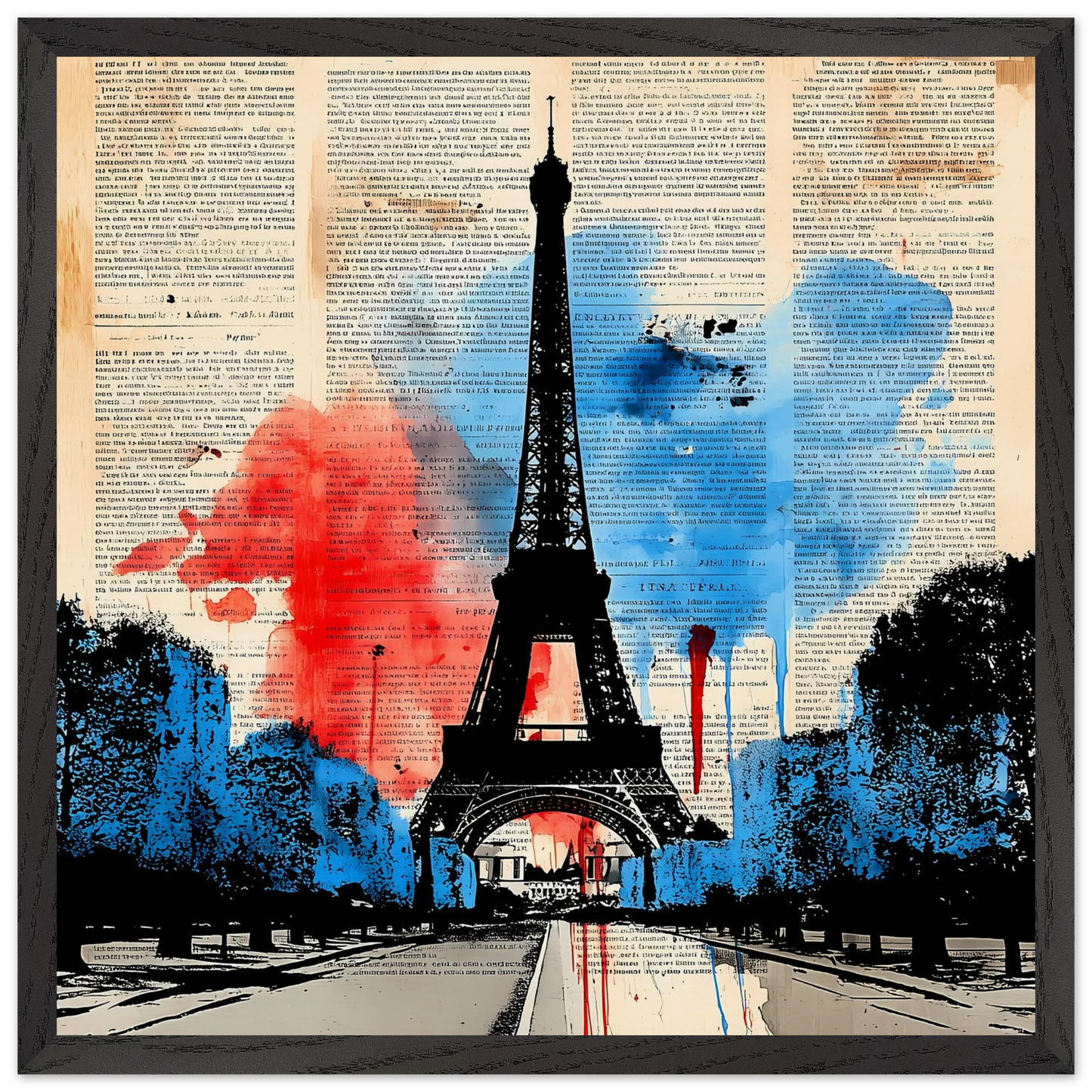 Paris Tricolore — tableau encadré bois — vue 8 — art mural STNCL