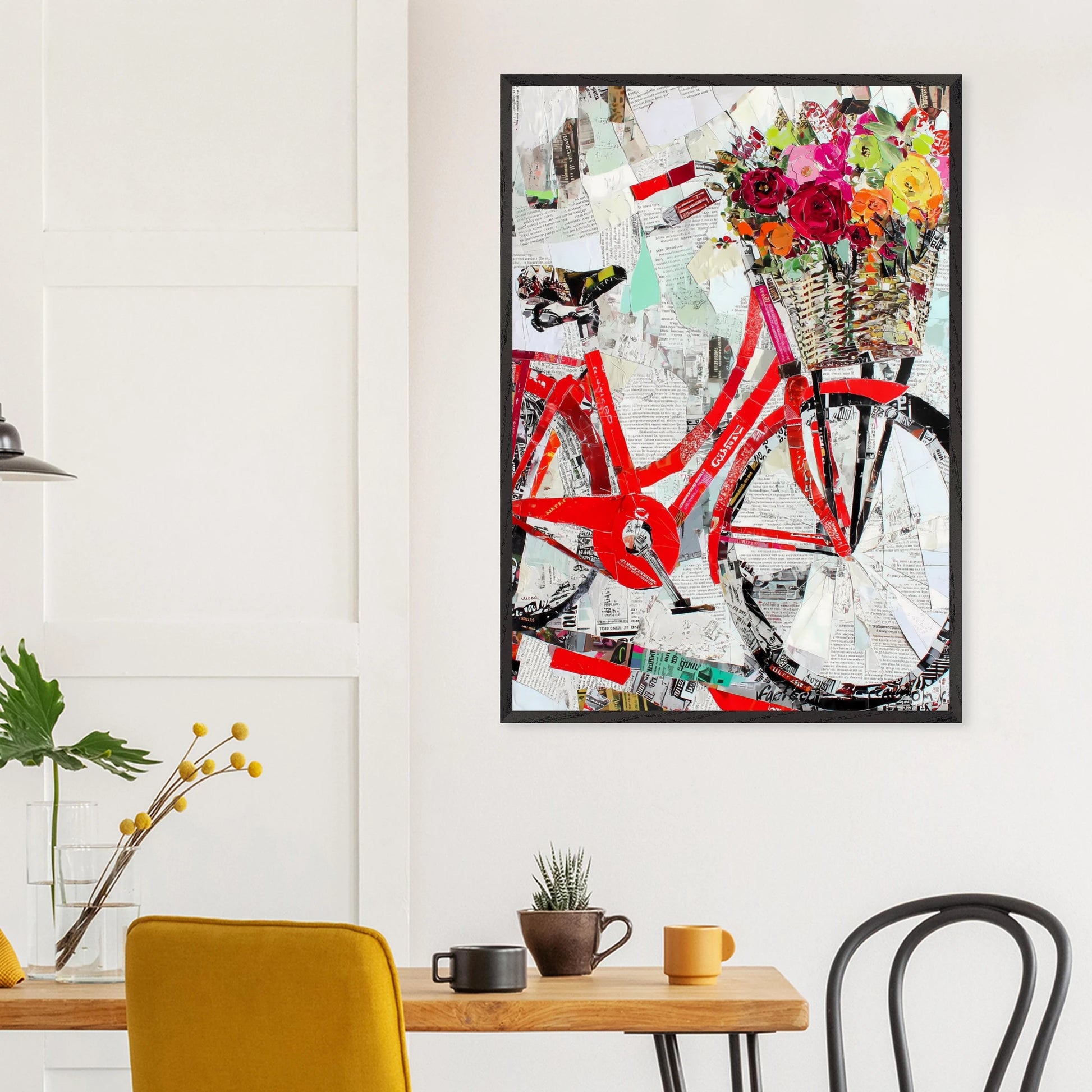 Le Vélo Fleuri — tableau encadré bois — vue 18 — art mural STNCL