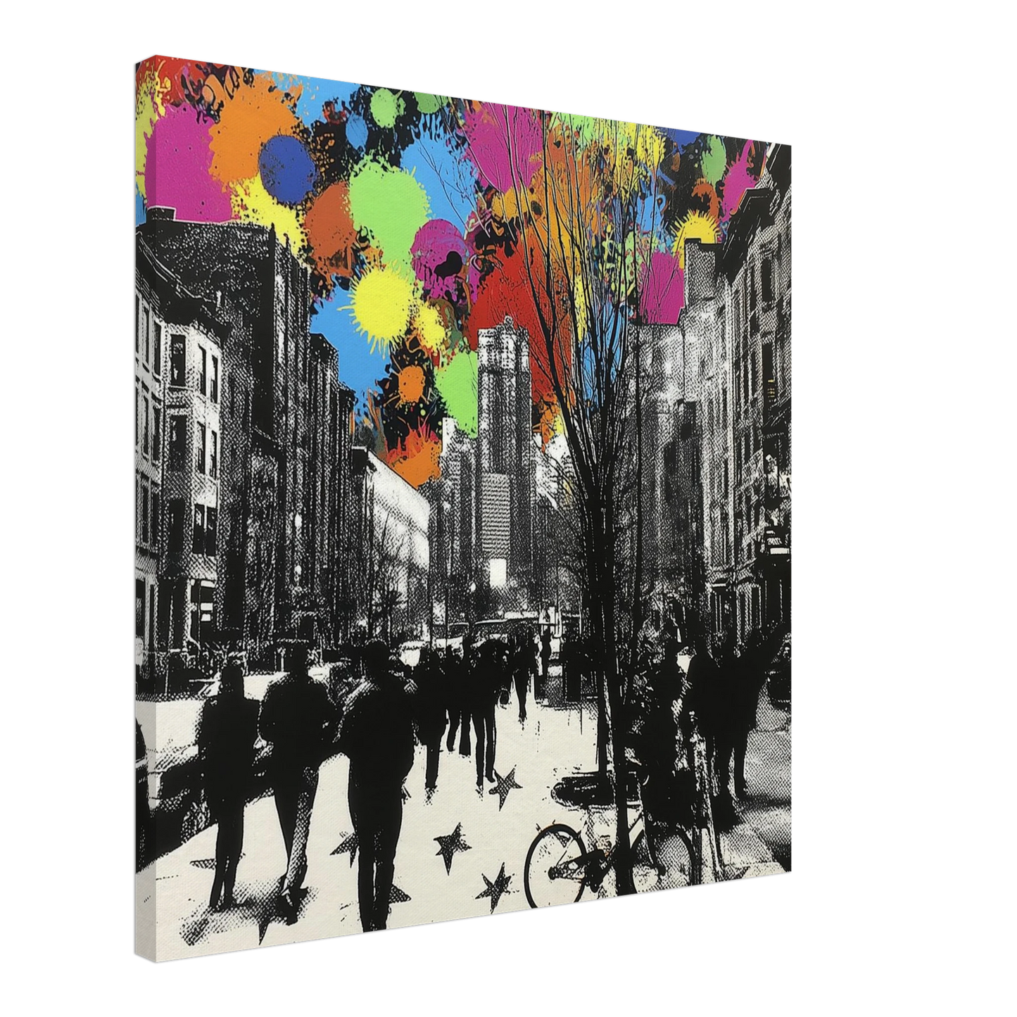 Éclats sur la Rue Animée — tableau sur toile — art mural STNCL