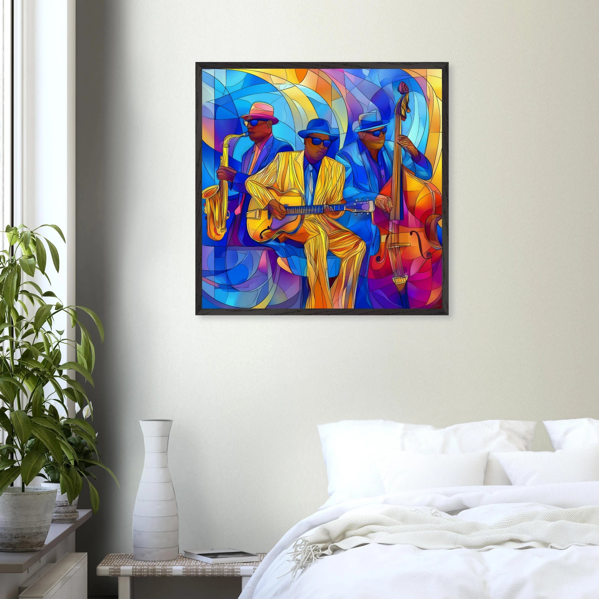 Trio de Jazz — tableau encadre bois — vue 14 — art mural STNCL