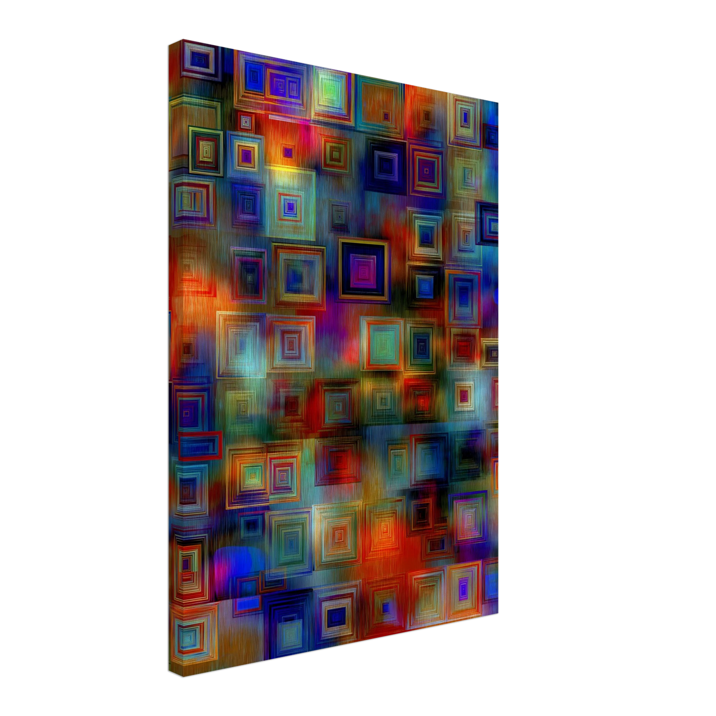 Trame de Carrés — tableau sur toile — vue 3 — art mural STNCL