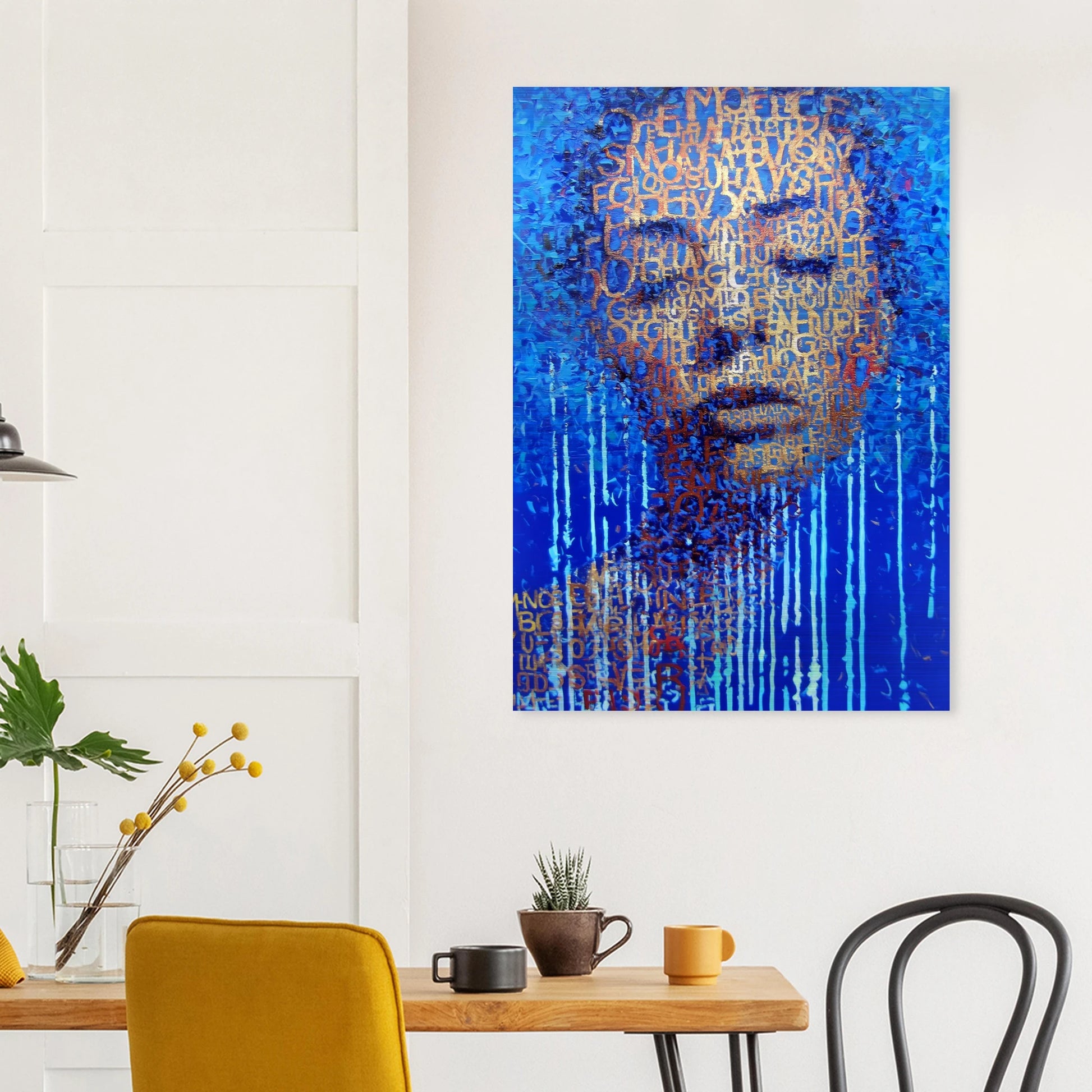 Visage de Lettres — tableau aluminium — vue 8 — art mural STNCL