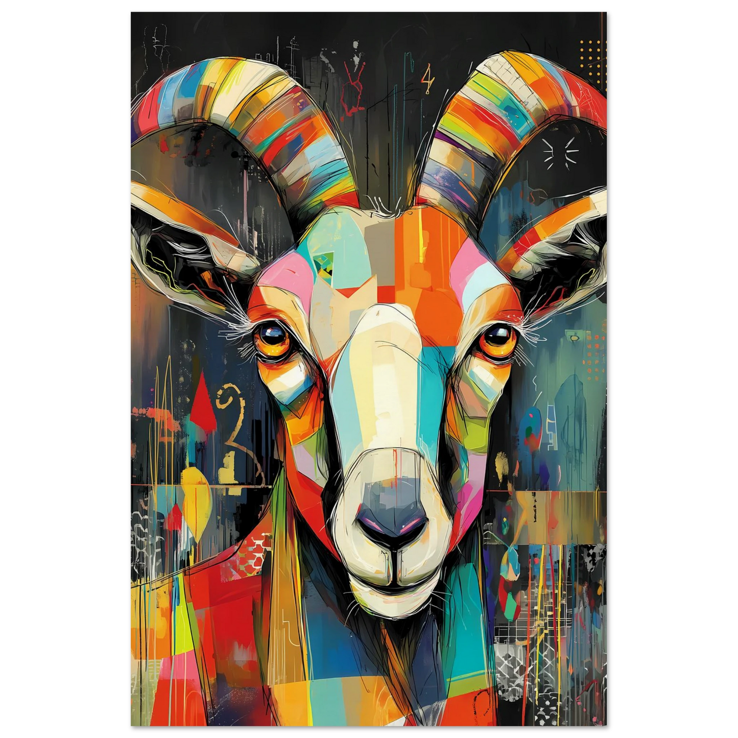 Bélier Bariolé — affiche d'art — vue 4 — art mural STNCL