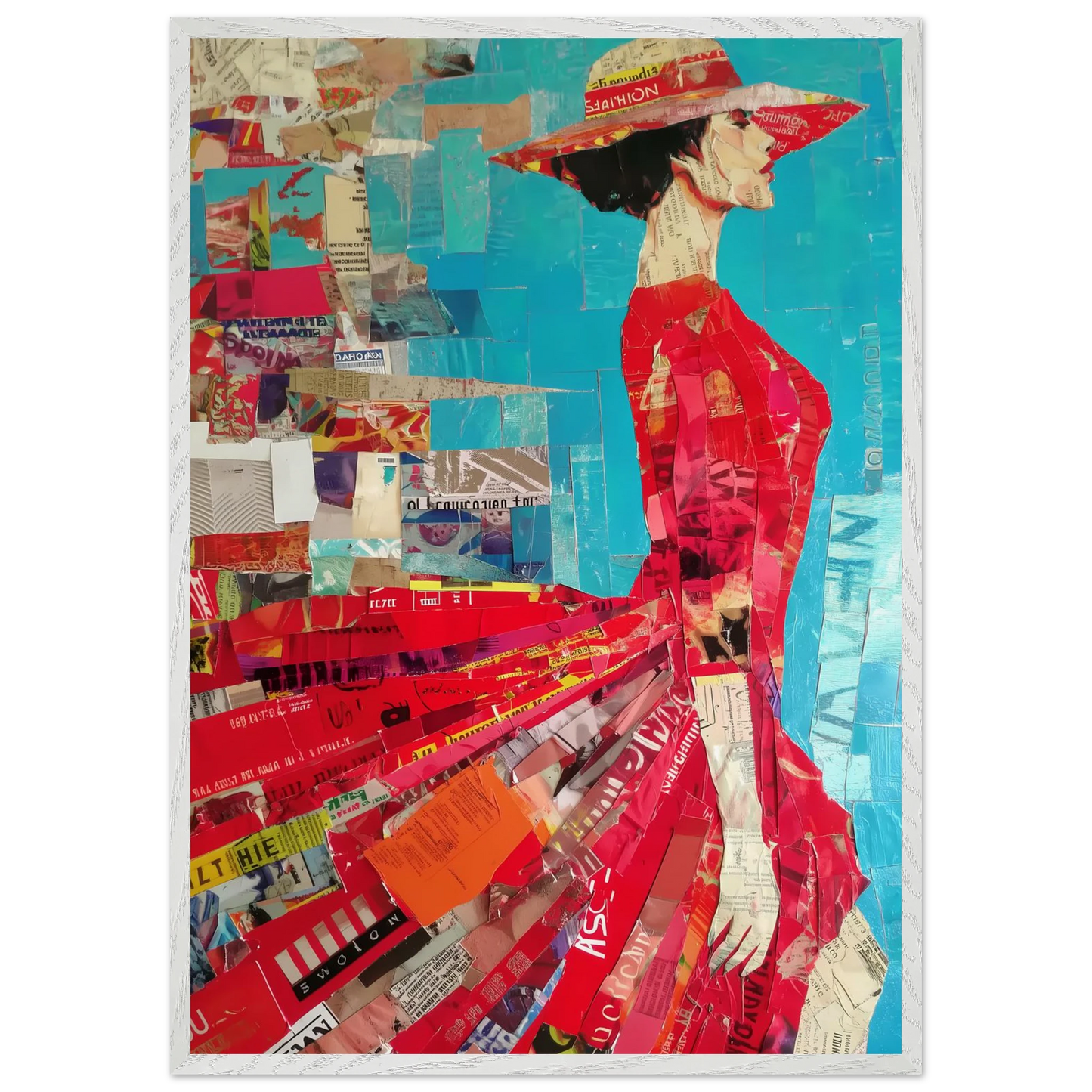 La Robe Rouge — tableau encadré bois — vue 5 — art mural STNCL