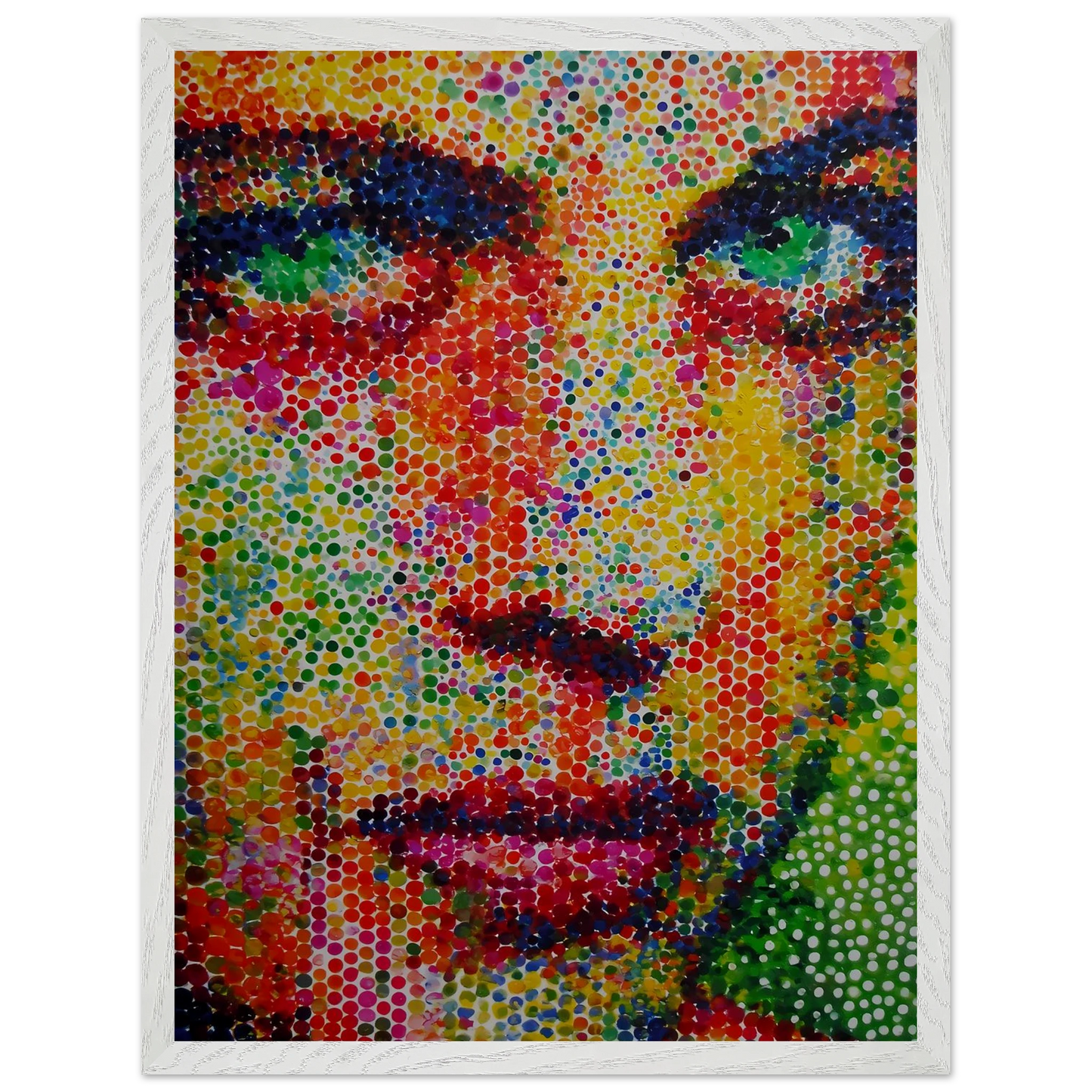 Le Visage en Points — tableau encadré bois — vue 8 — art mural STNCL