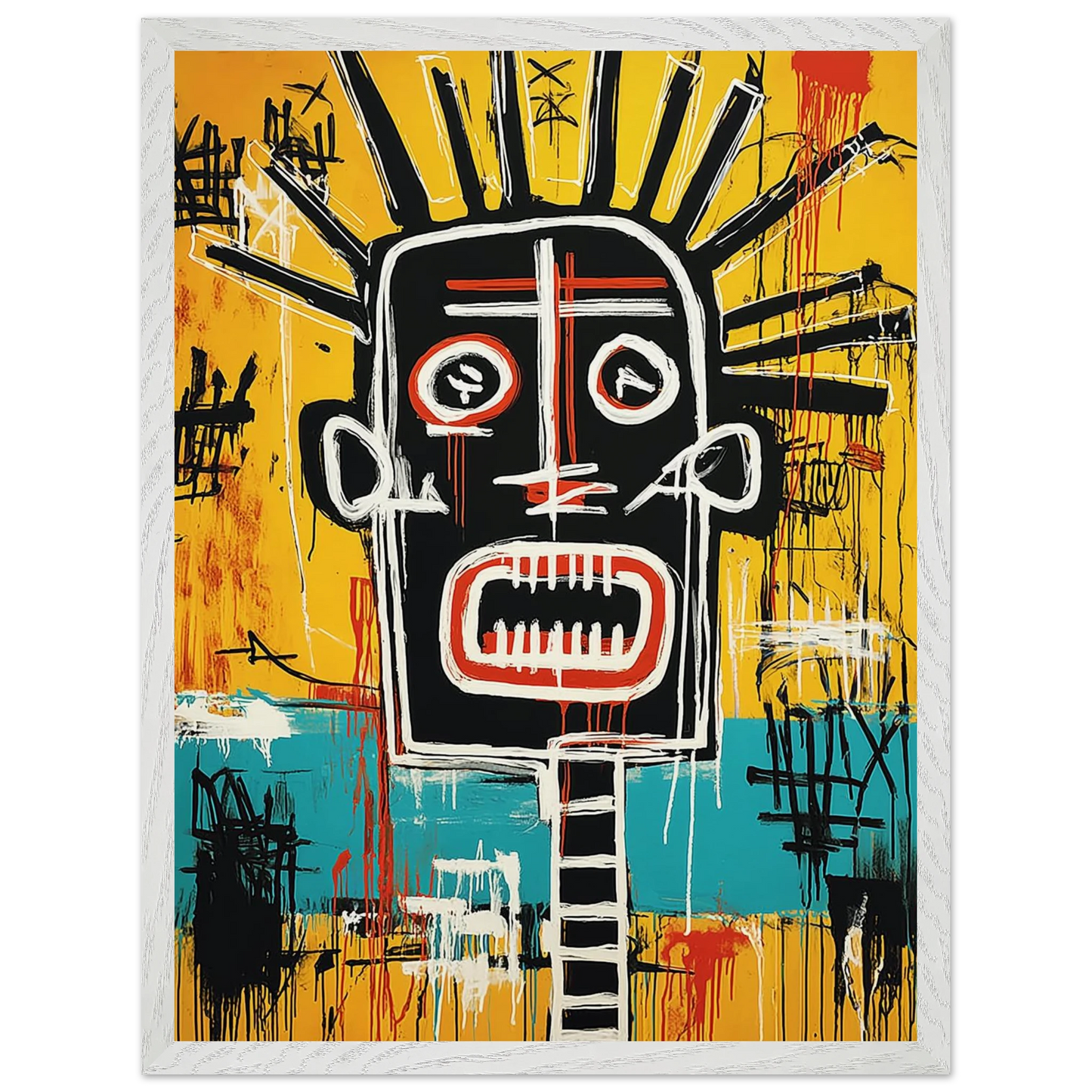 Tête Solaire — tableau encadré bois — vue 8 — art mural STNCL