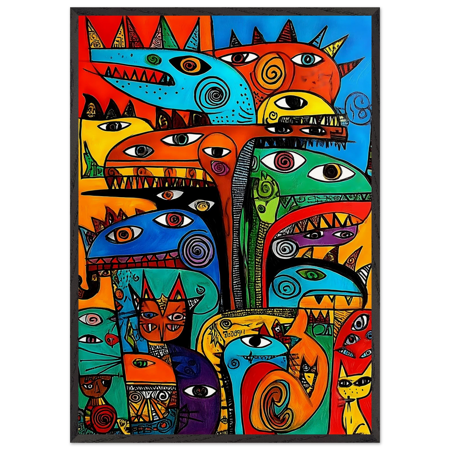 La Tribu — tableau encadré bois — art mural STNCL