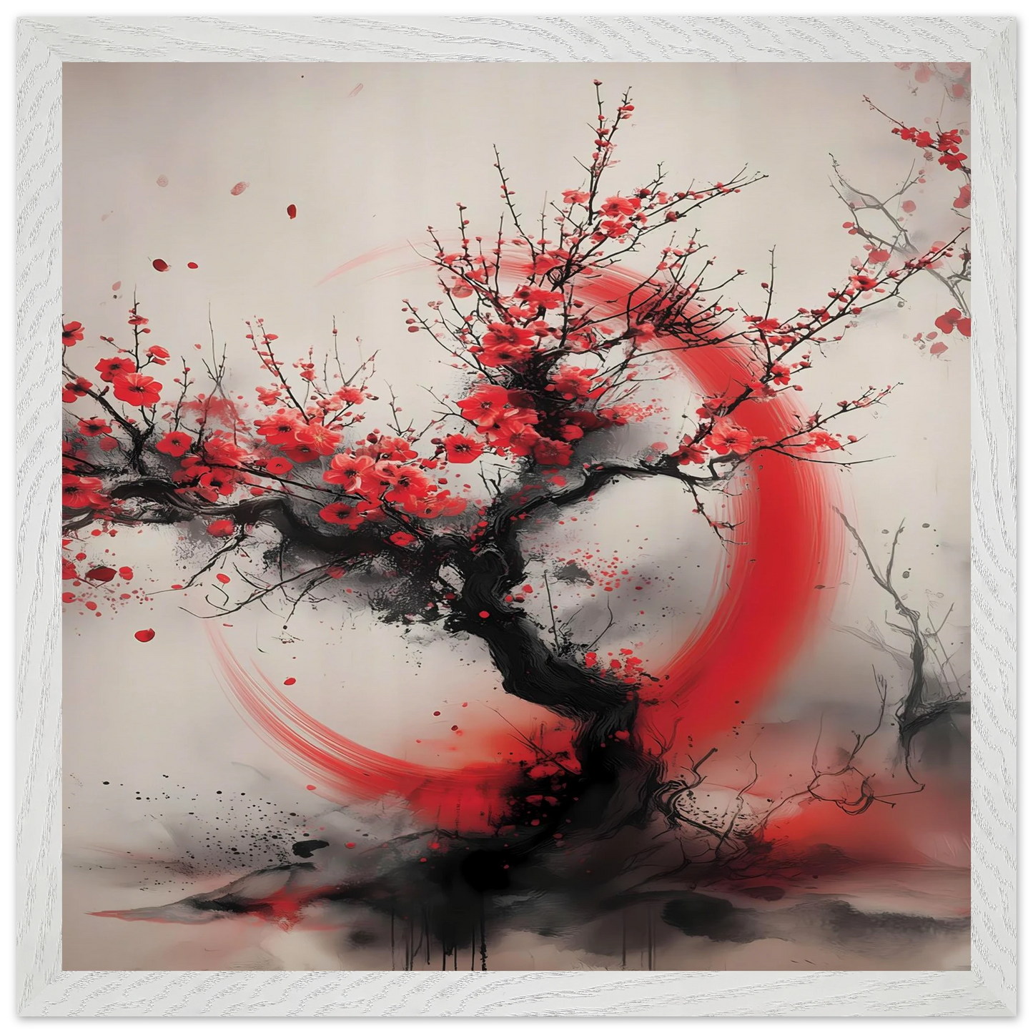 Enso et Prunier — tableau encadre bois — vue 9 — art mural STNCL
